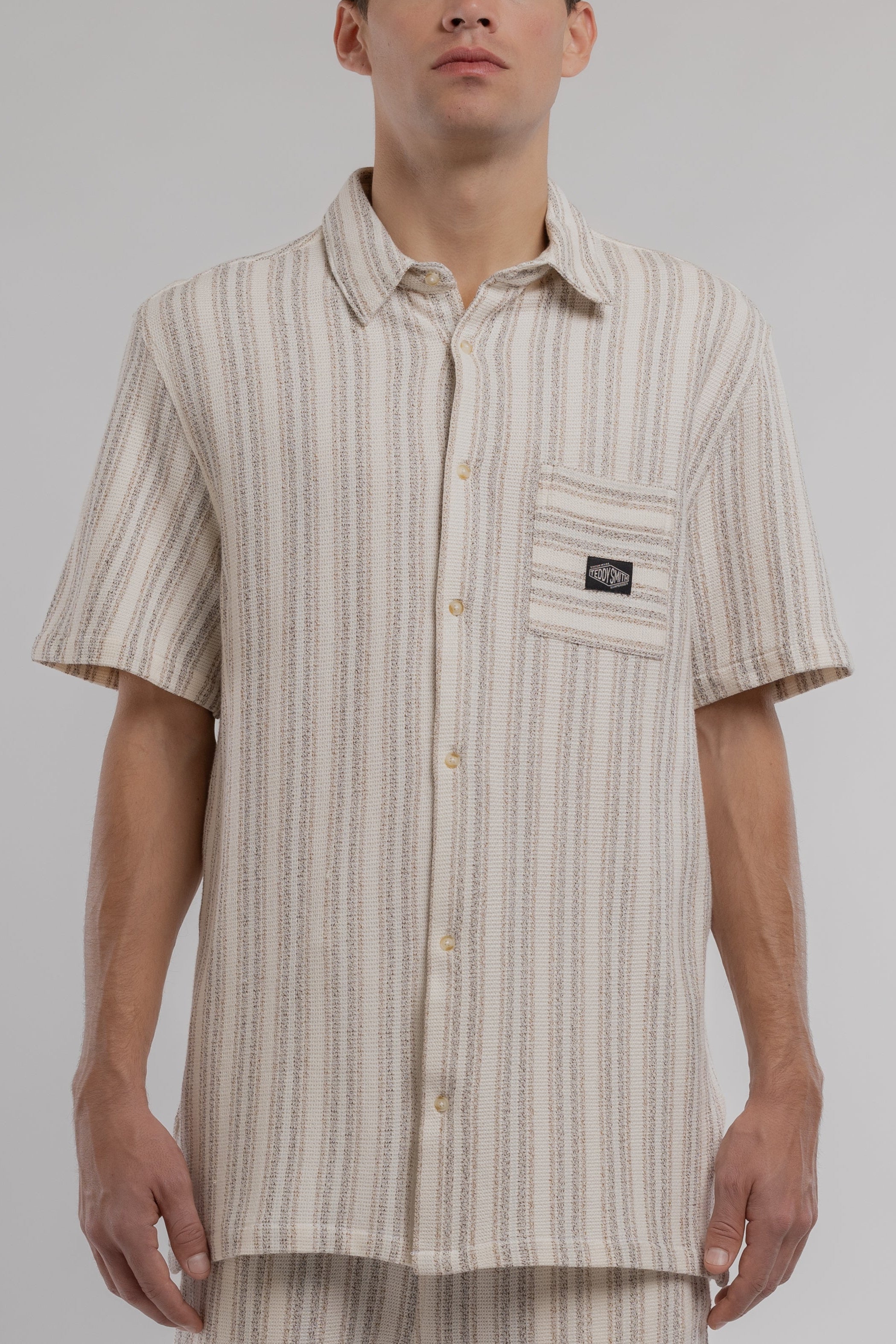 Teddy Smith C-Akuma MC chemise homme Middle White rayée