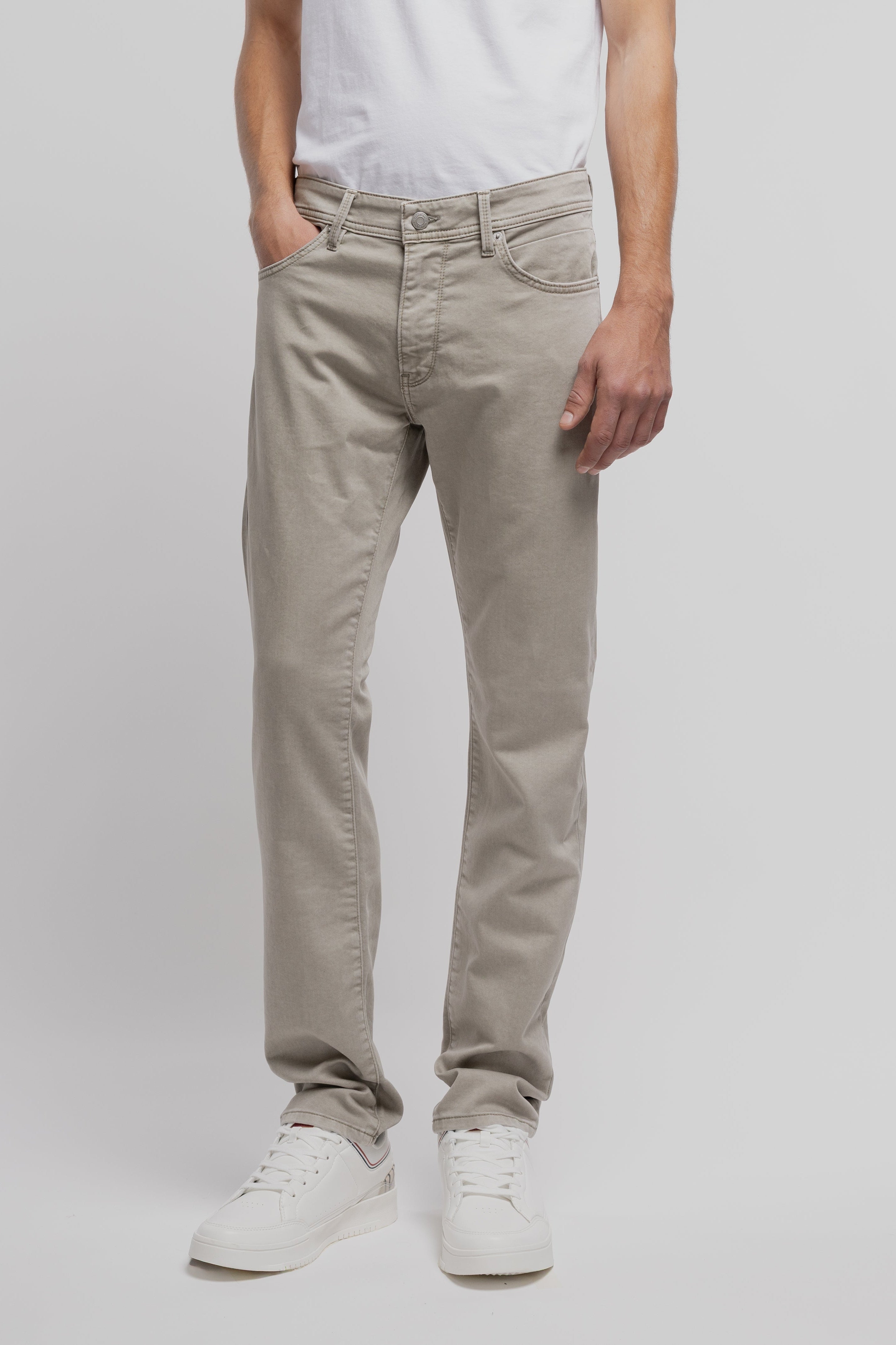 Teddy Smith Jim Rock Swe L32 Bleach Kaki jean homme ajusté