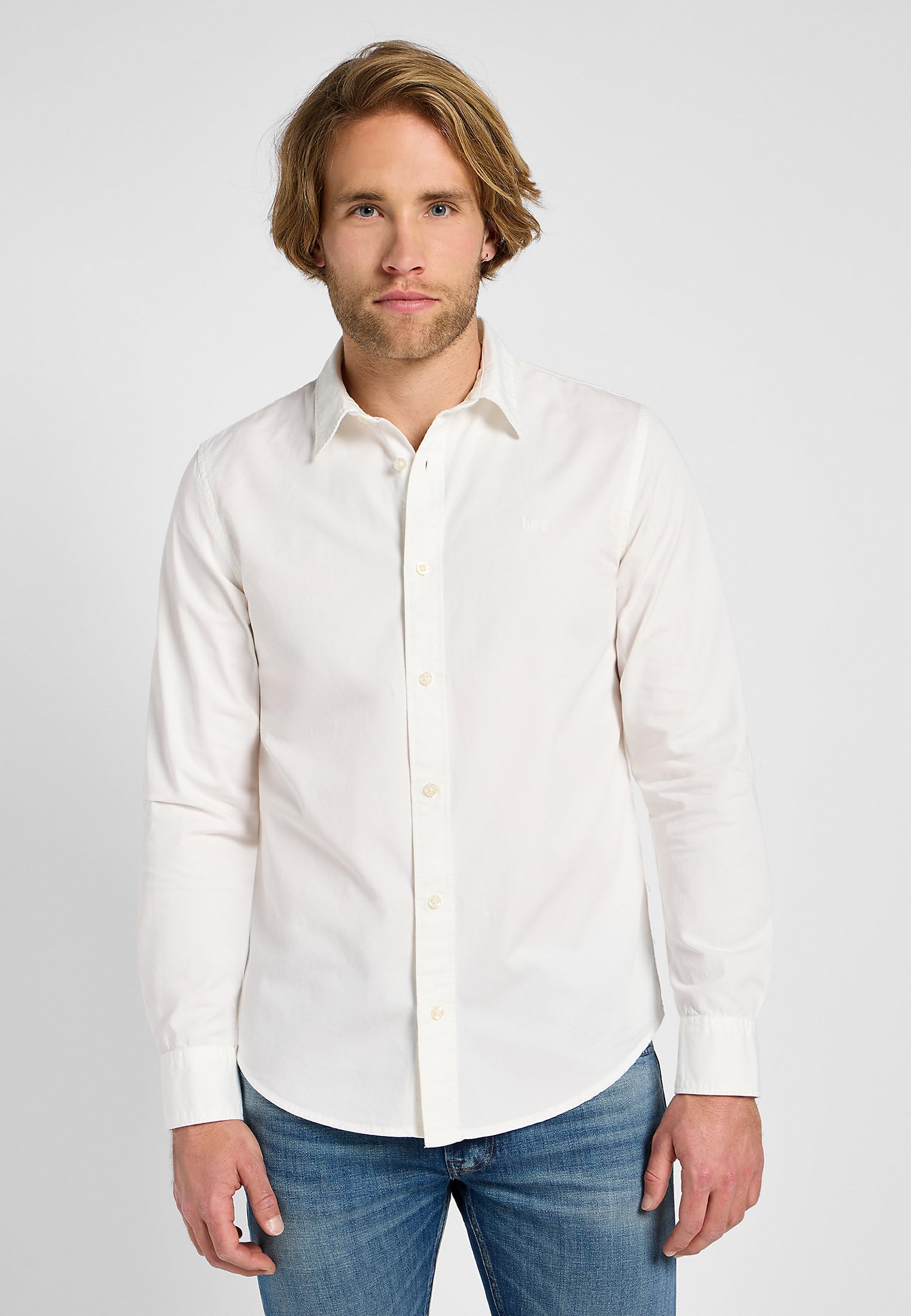 Lee Patch Shirt chemise homme blanche coton M