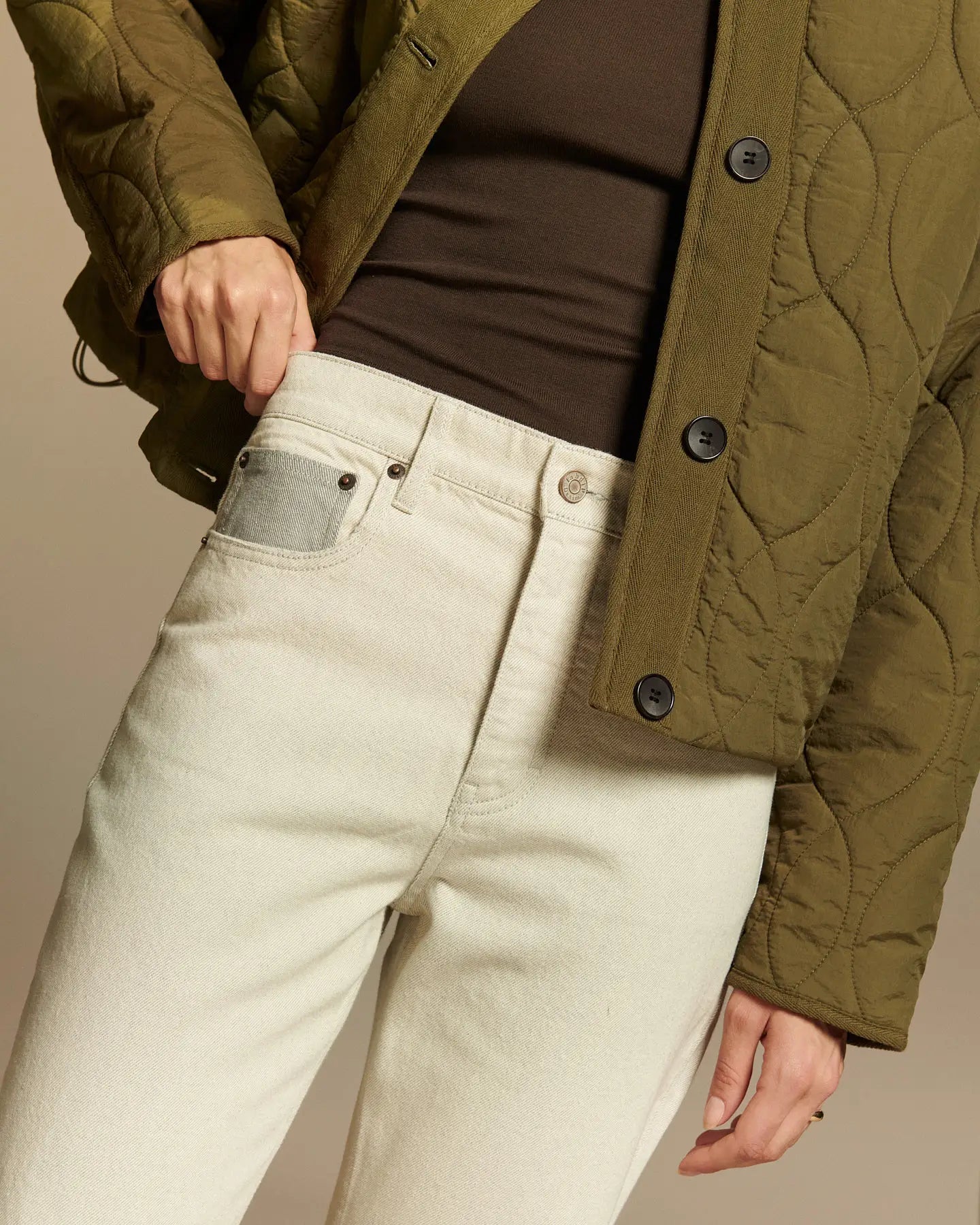 Labdip Quincy Undyed Granit WH 15 jean droit écru
