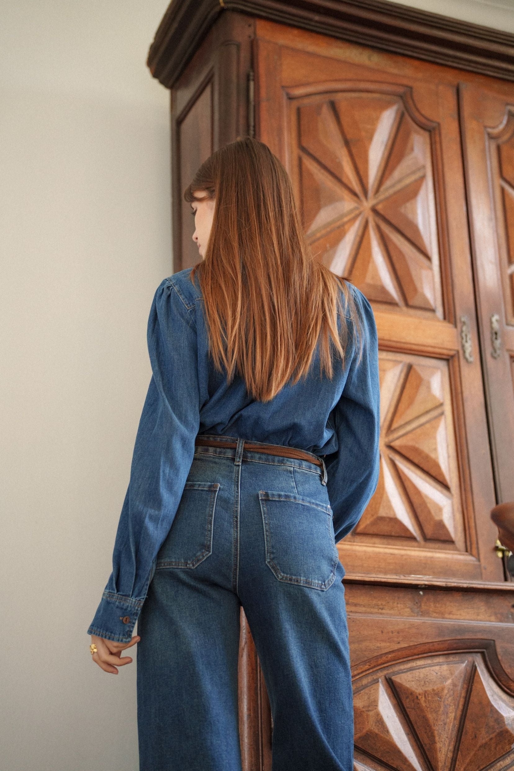 Maison Onado Louise jean wide leg 36 bleu délavé