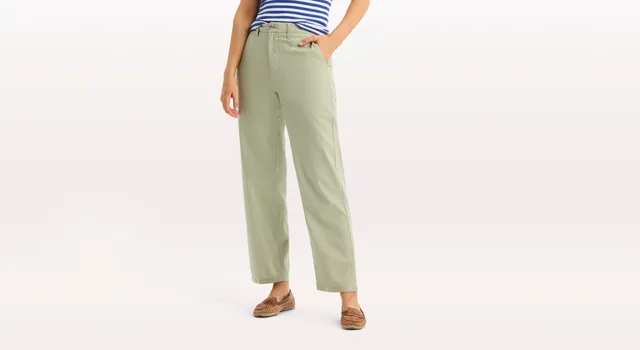 Dockers Blake High Straight chino vert taille haute coupe droite
