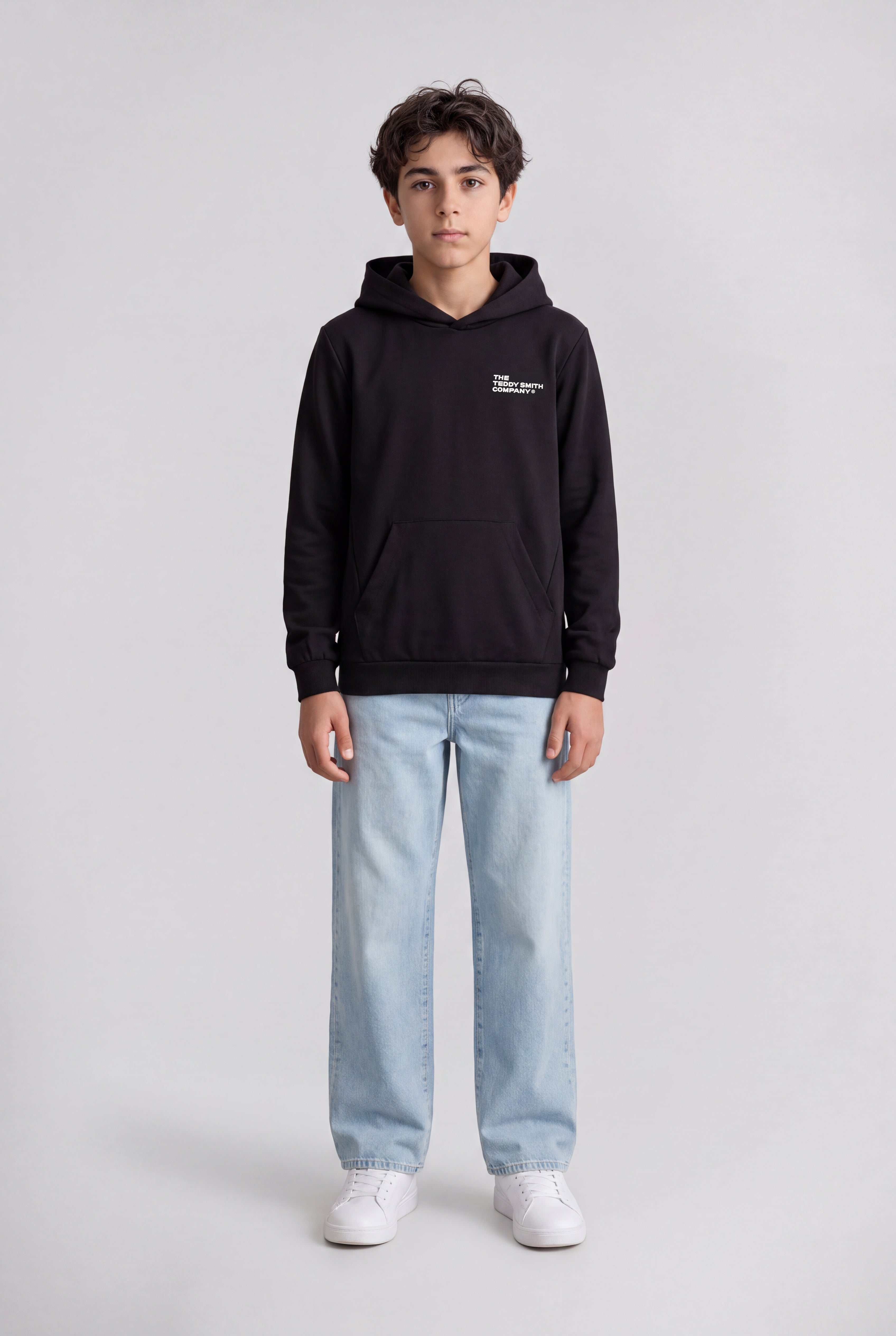 Teddy Smith S-Company Hoody JR sweat capuche garçon noir coton