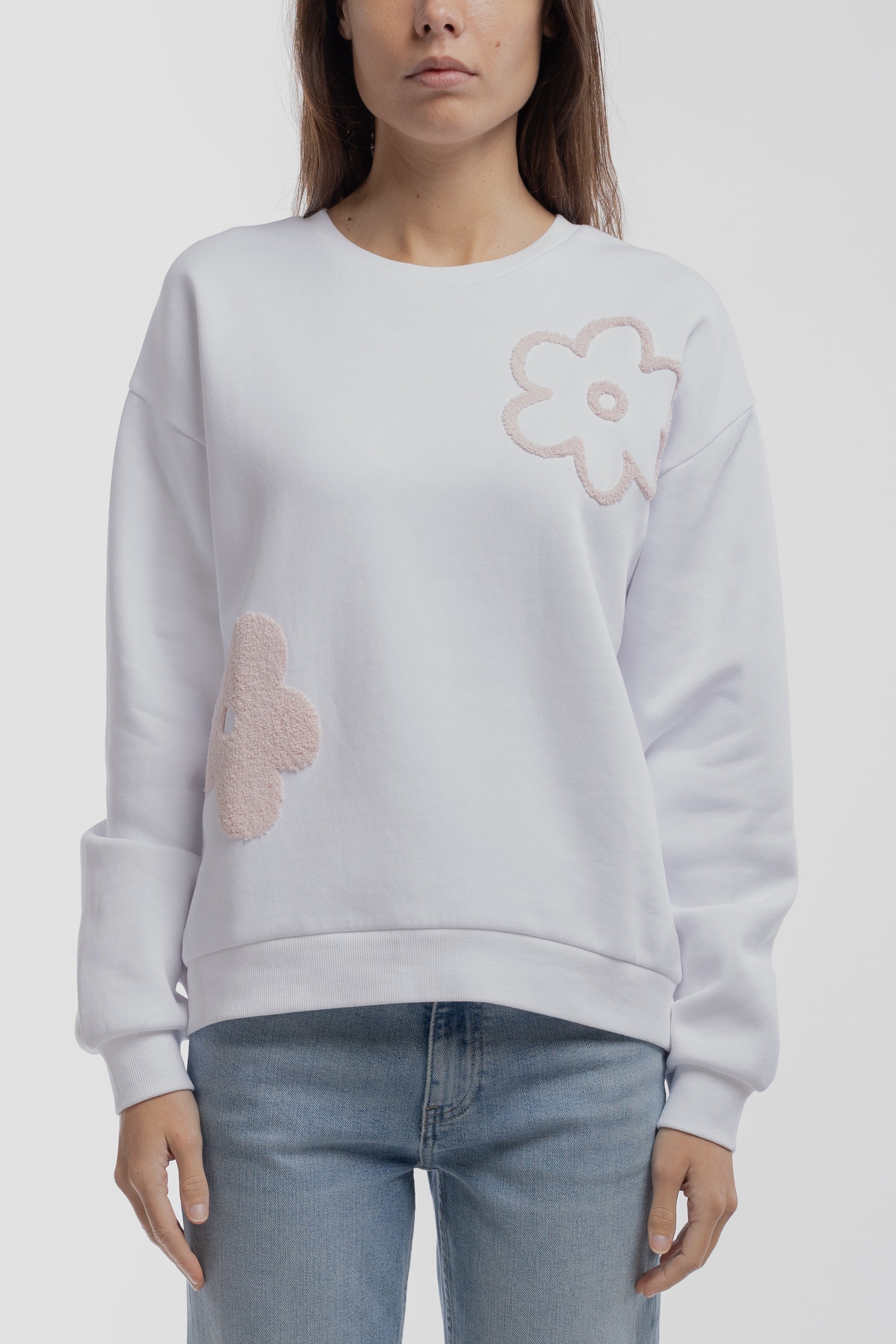 Teddy Smith S-Maeva sweat blanc femme fleurs
