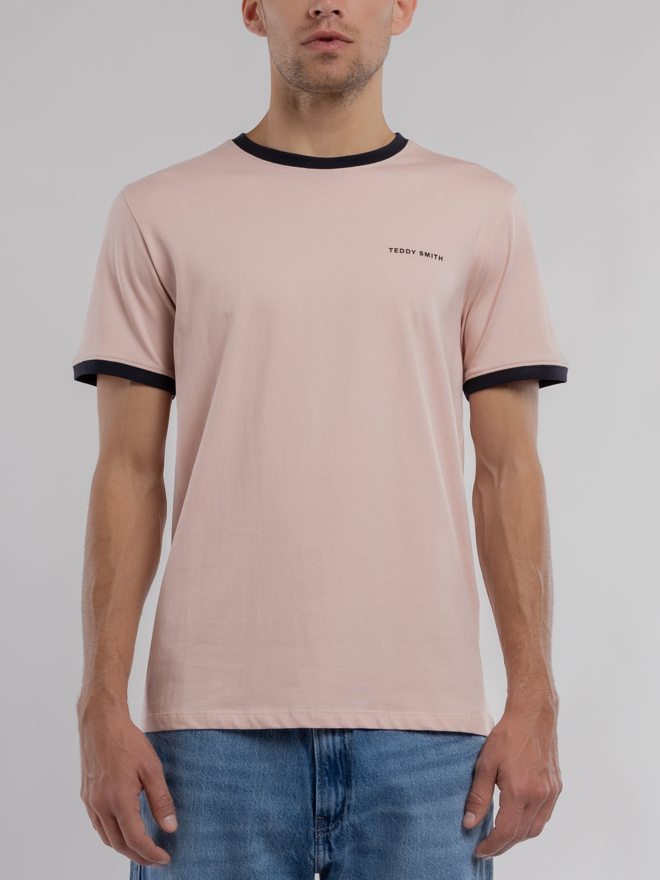 Teddy Smith The-Tee 2 R MC t-shirt homme rose pastel coton