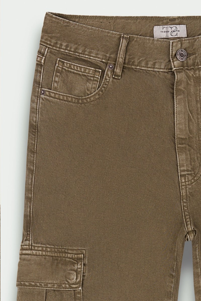 Teddy Smith P-Angel Cargo pantalon droit kaki femme