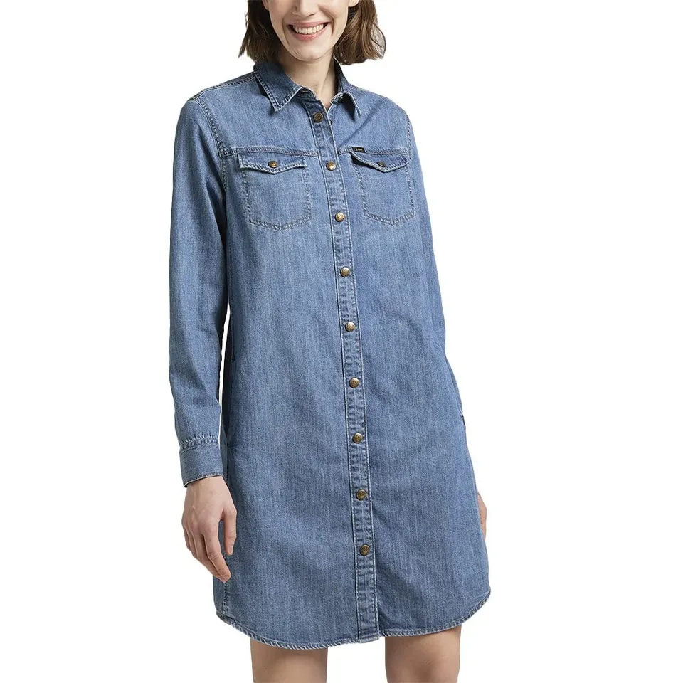 Lee Robe Chemise robe femme XL denim extensible délavé