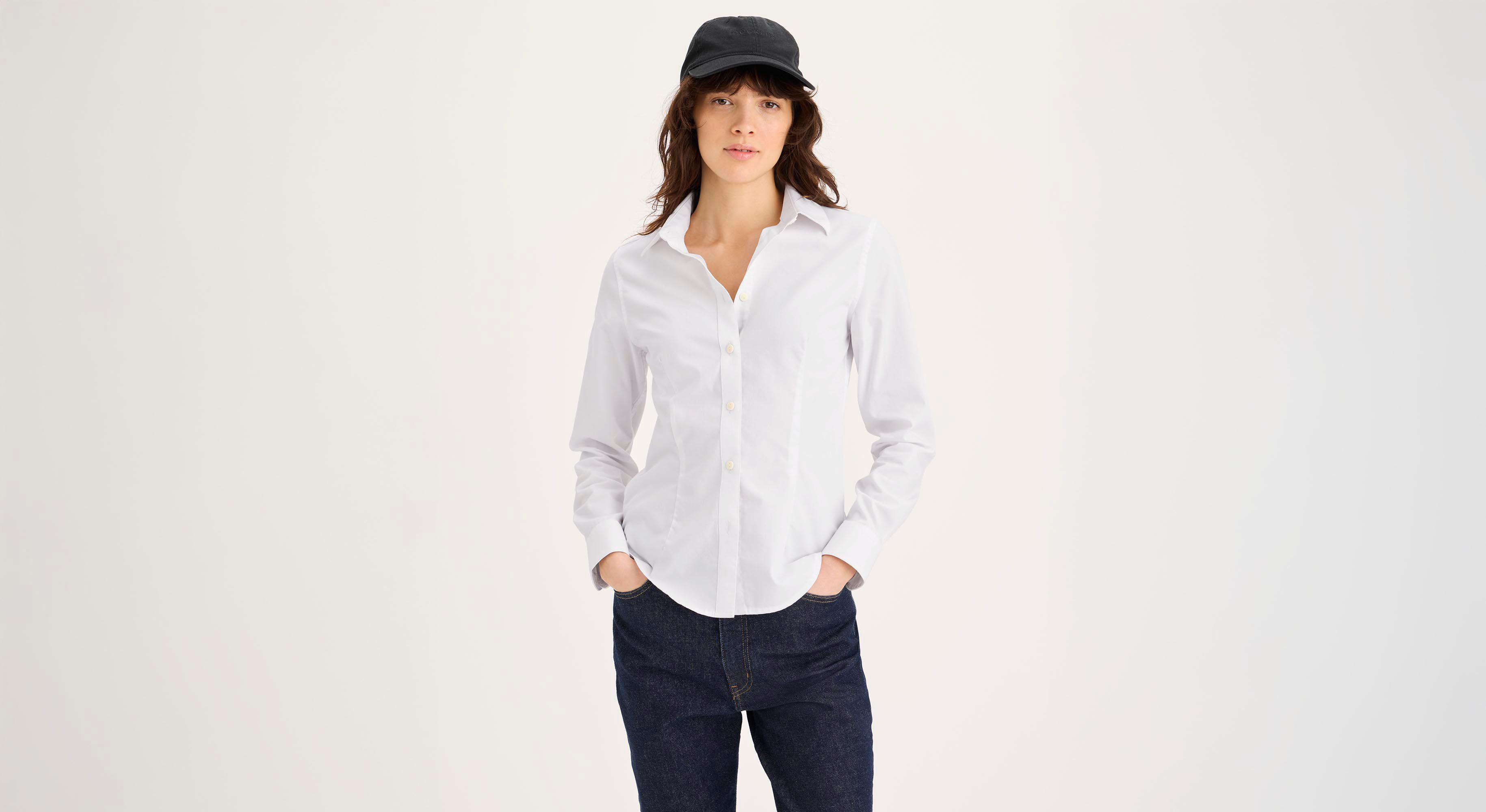 Dockers Signature chemise femme blanche slim coton anti-taches