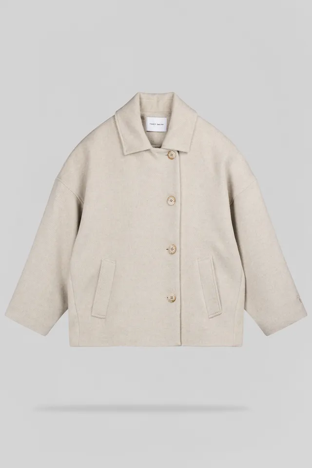 Teddy Smith M-Maury manteau oversize femme beige lainage