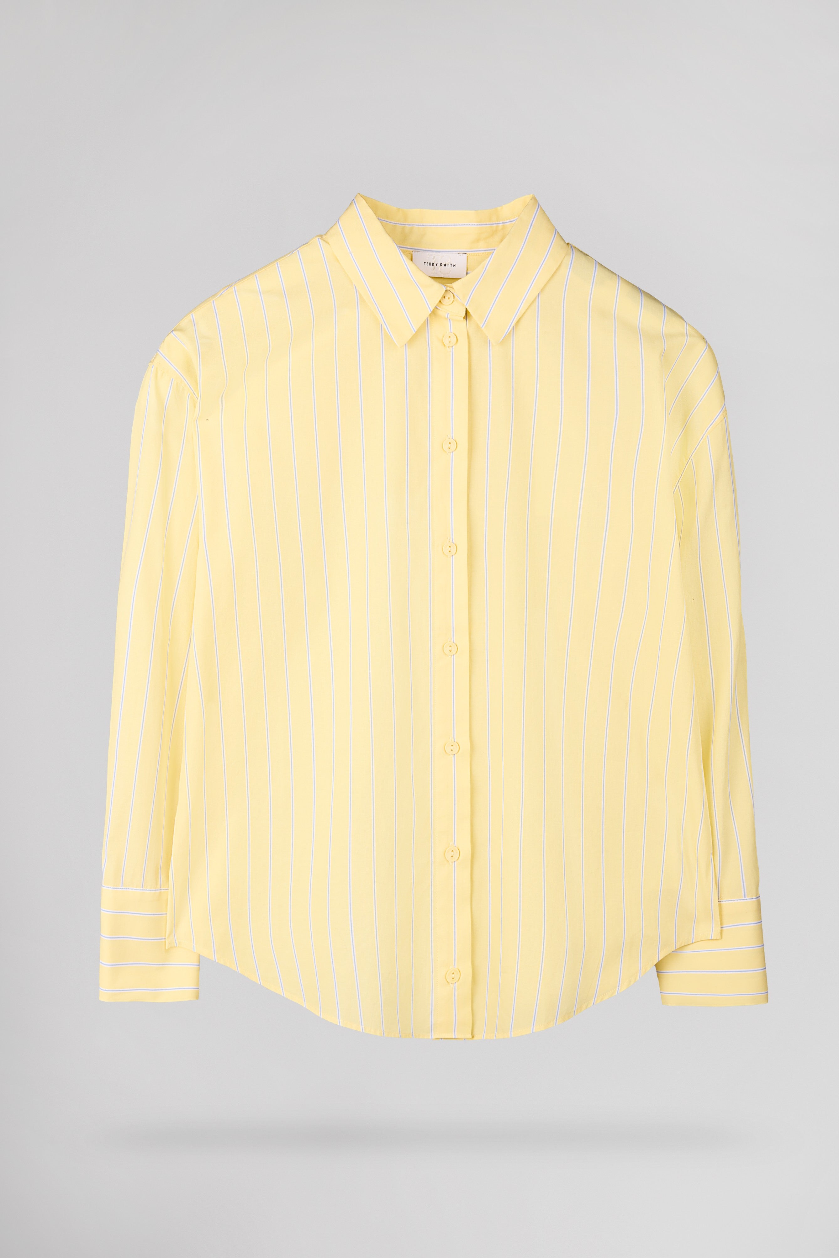 Teddy Smith C-CHARLINA chemise jaune citron rayée oversize