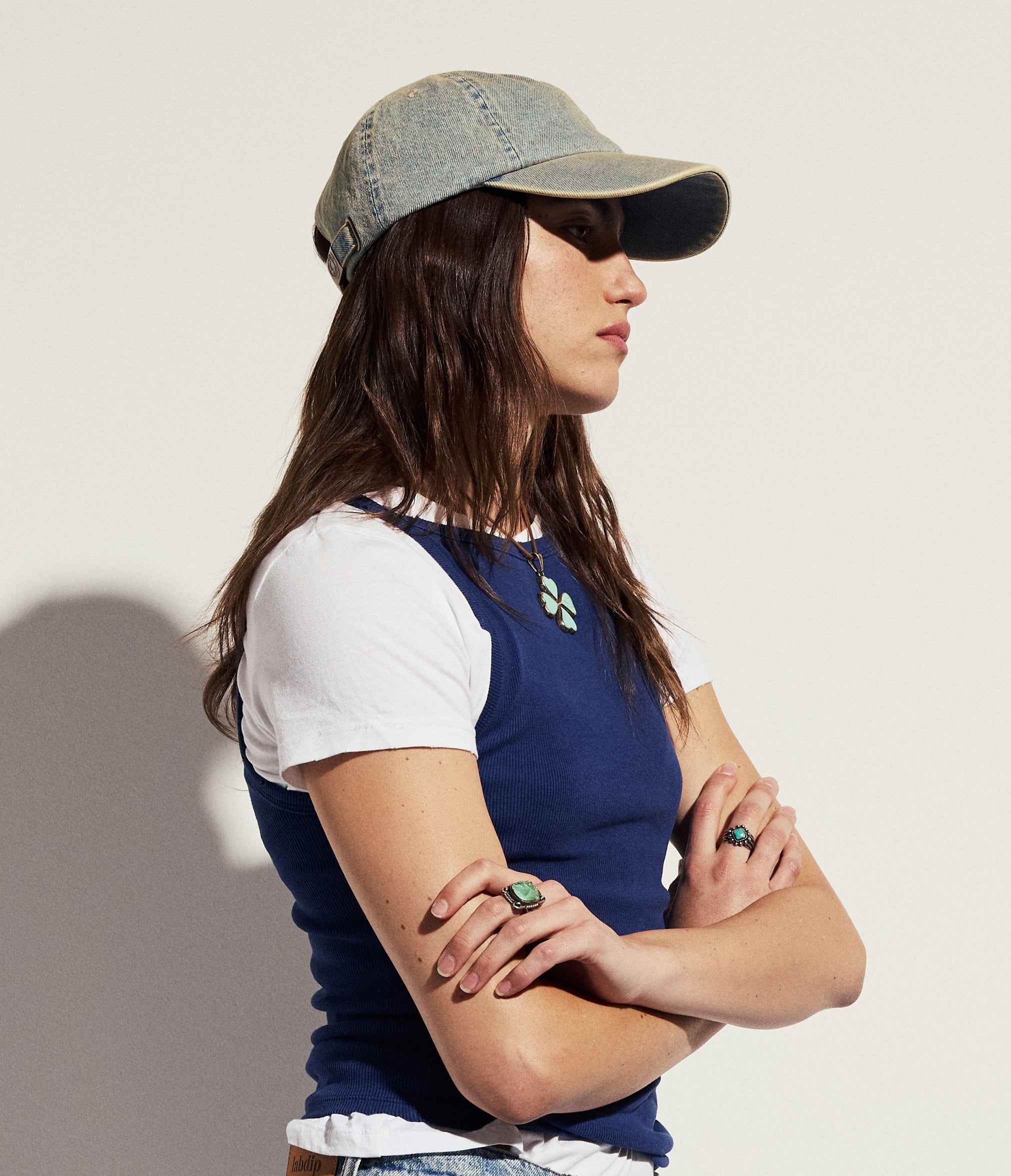 Labdip Abbott casquette denim dirty blue réglable