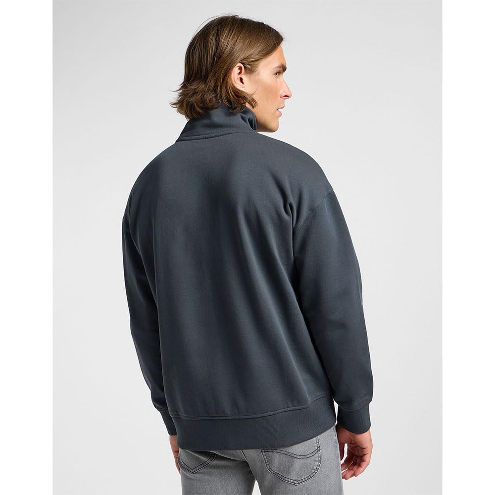 Lee Half Zip Sweatshirt sweat homme noir délavé L coton