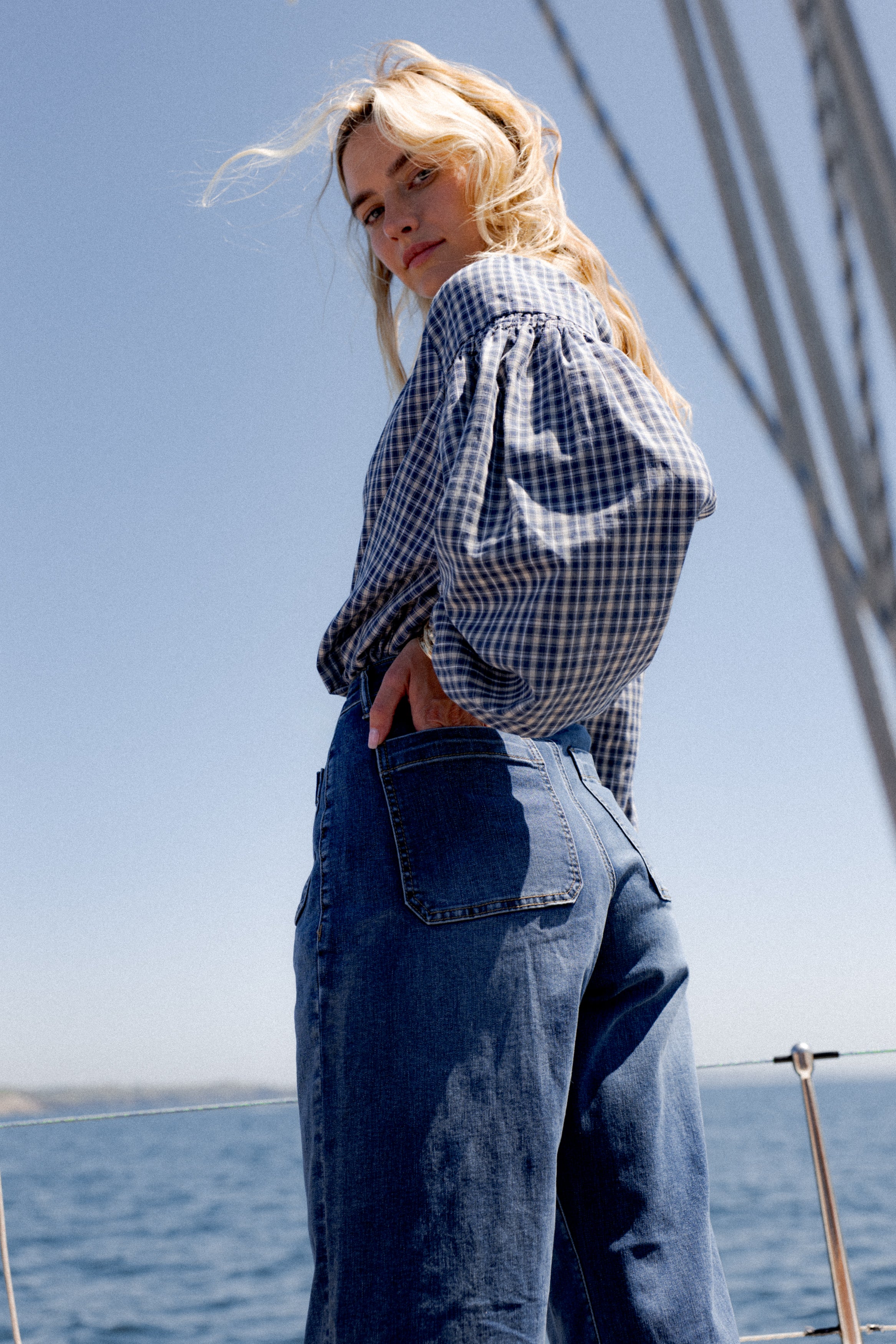 Maison Onado Thaïs jean wide leg taille haute