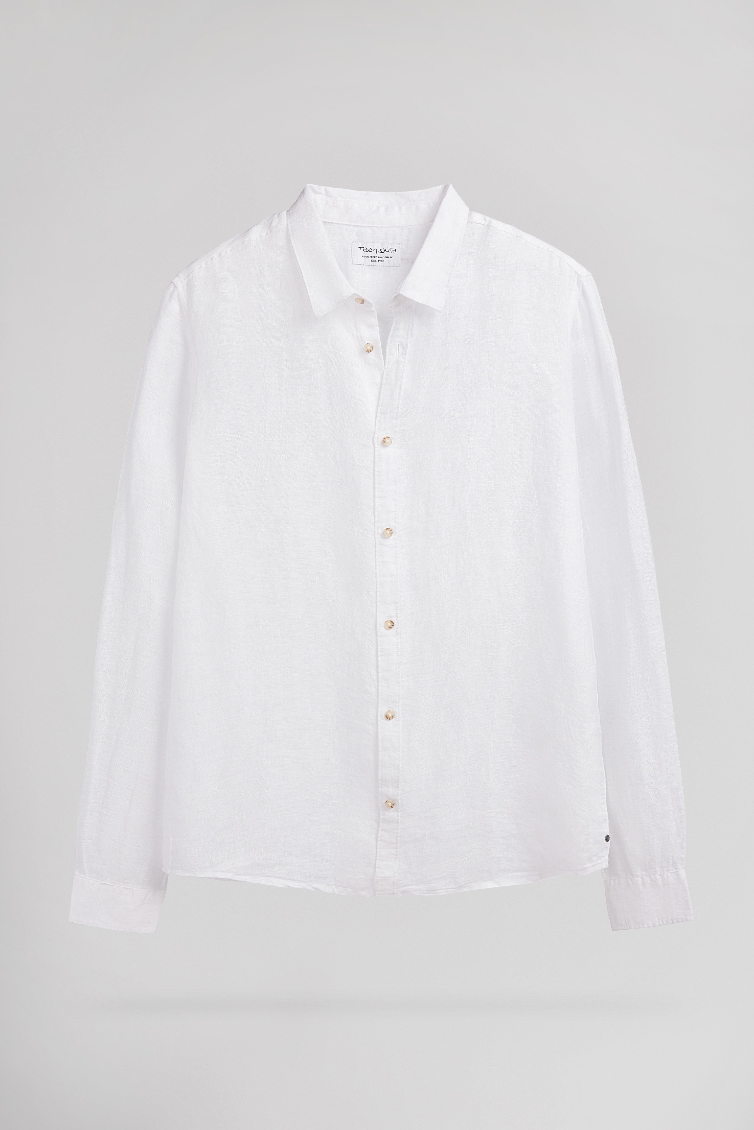 Teddy Smith C-Linen ML chemise homme blanche lin