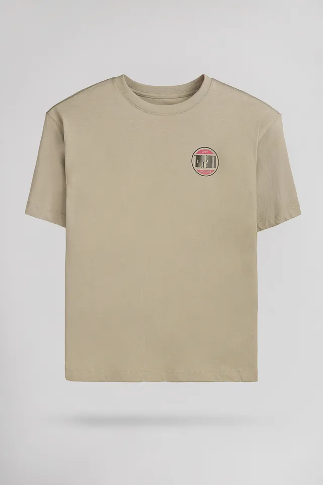 Teddy Smith T-Cars MC junior t-shirt bleach kaki garçon