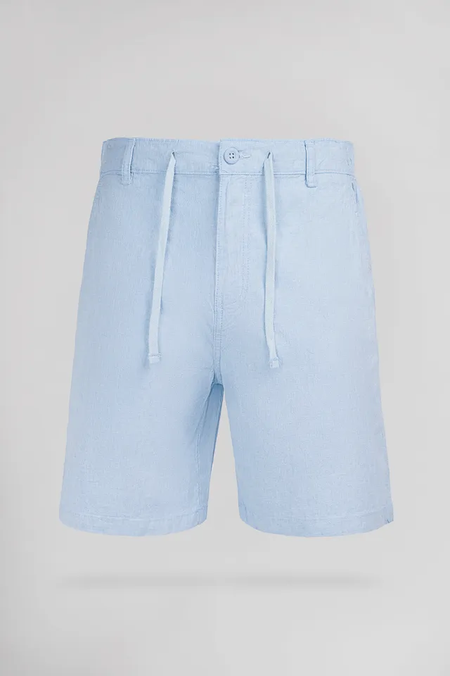 Teddy Smith S-Linen Chino S short homme bleu pastel lin
