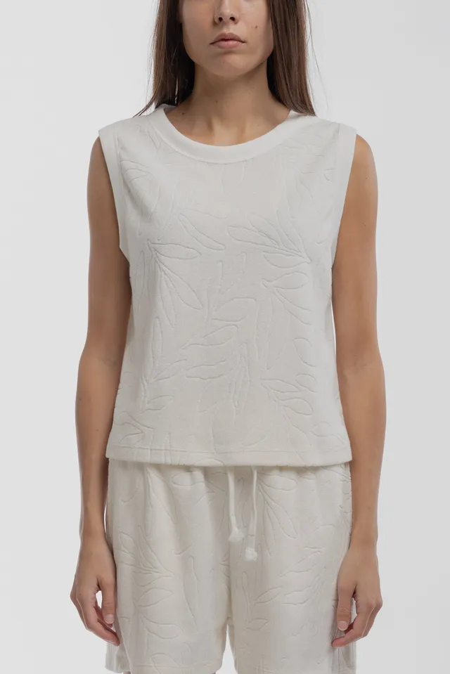 Teddy Smith T-Noisette top femme Middle White éponge