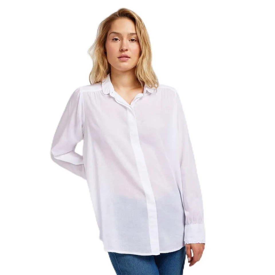 Lee Shirred Blouse chemise femme blanc éclatant XL coupe fluide