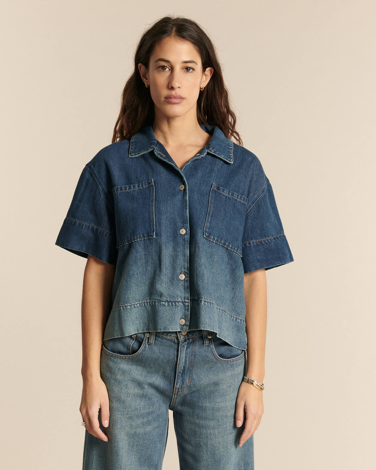 Labdip Dover Denim Tencel chemise courte halo sunfade