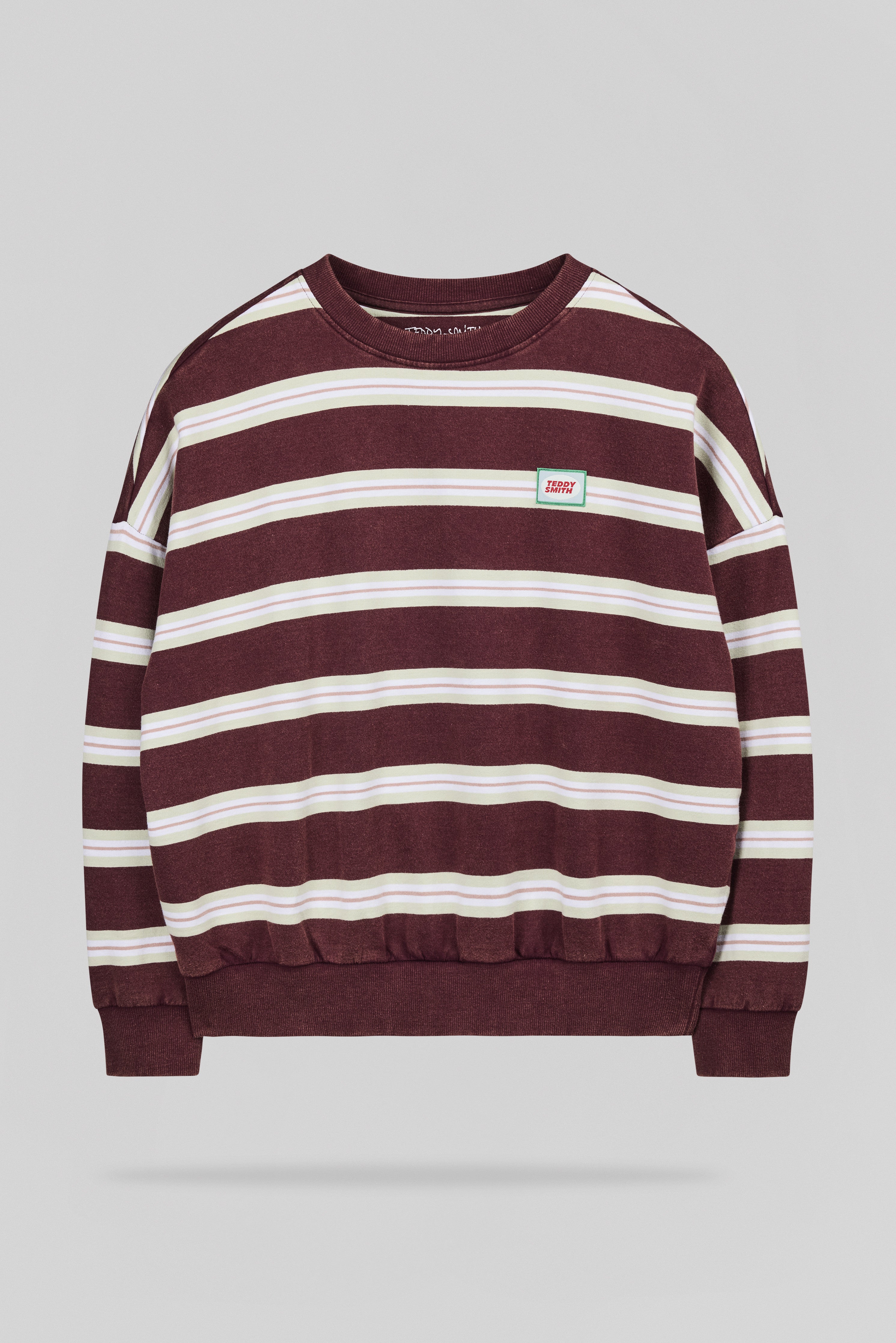 Teddy Smith S-Kate RC Jr sweat enfant bordeaux rayé coton