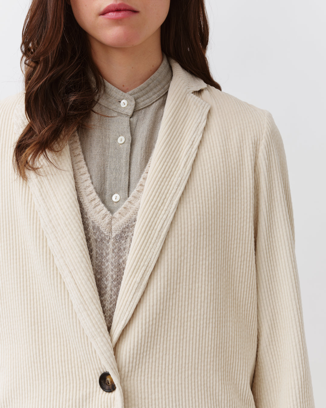 DIEGA VOUZIO veste écru velours coton
