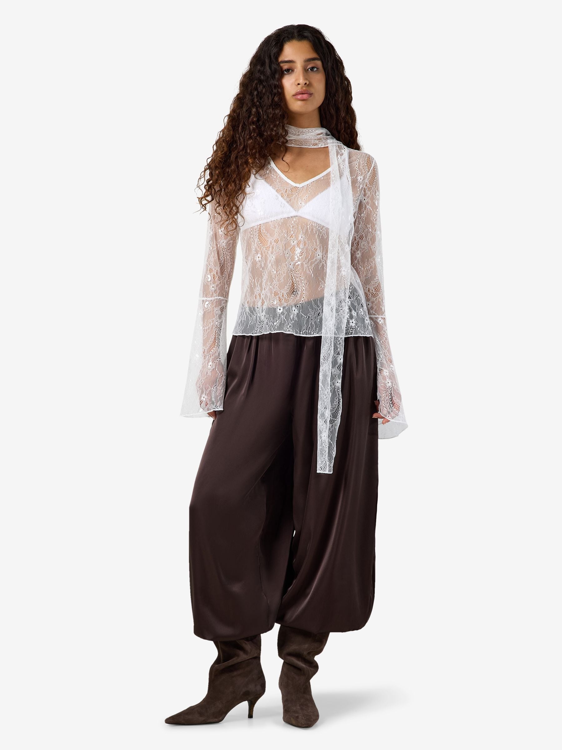 Noisy May Nmida Lace blouse dentelle col montant