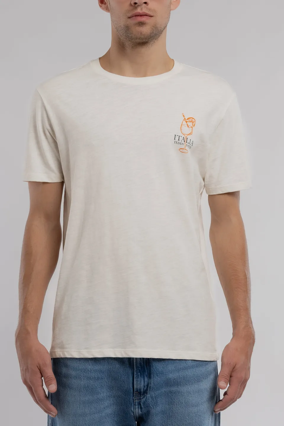 Teddy Smith T-Italio MC Middle t-shirt blanc coton