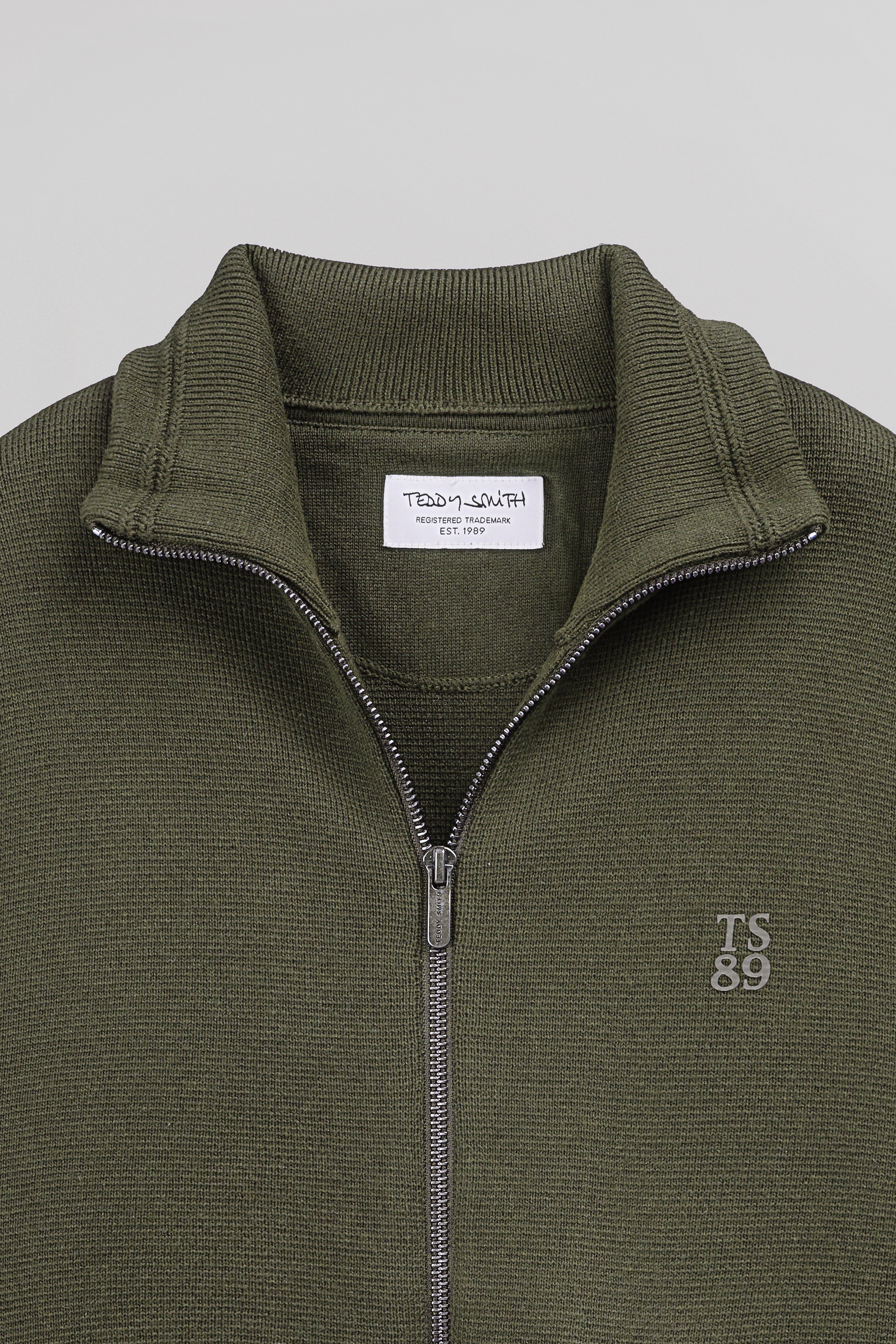 Teddy Smith G-Ettore 2 Gilet Zippé Kaki Coton