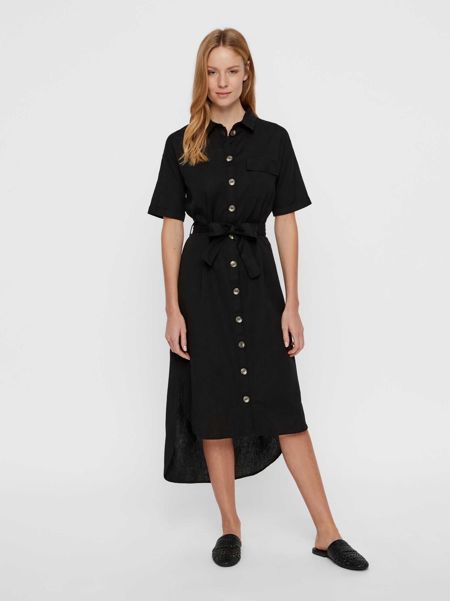 Noisy May robe chemise longue à ceinture