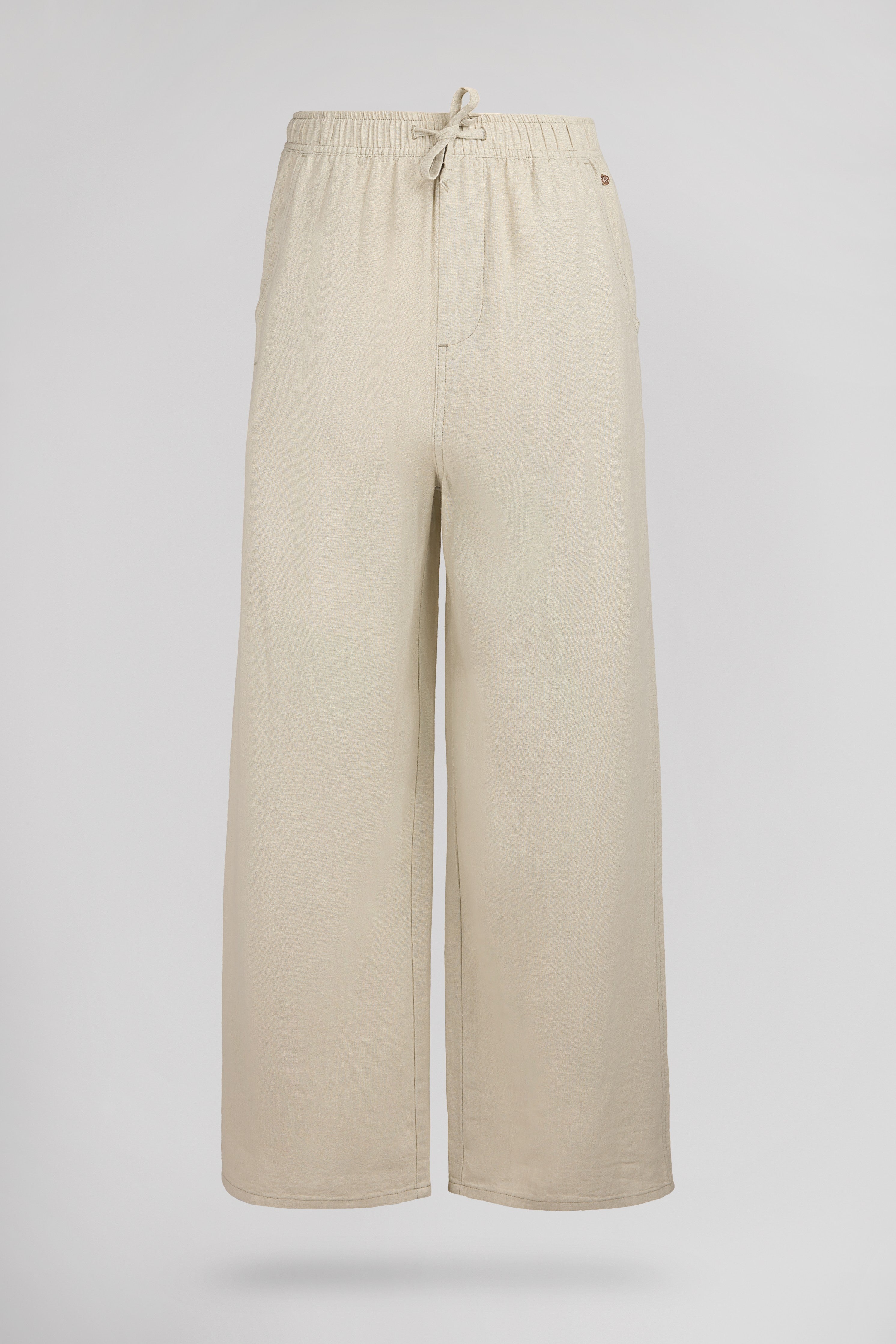 Teddy Smith P-Joan Wide pantalon lin fille grège