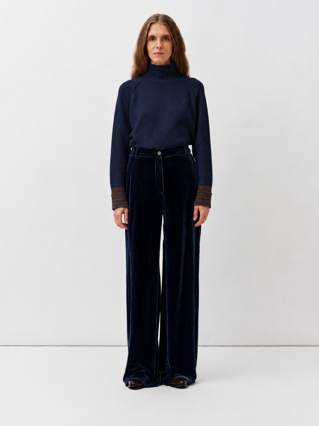 Diega Piedro pantalon velours marine coupe ample