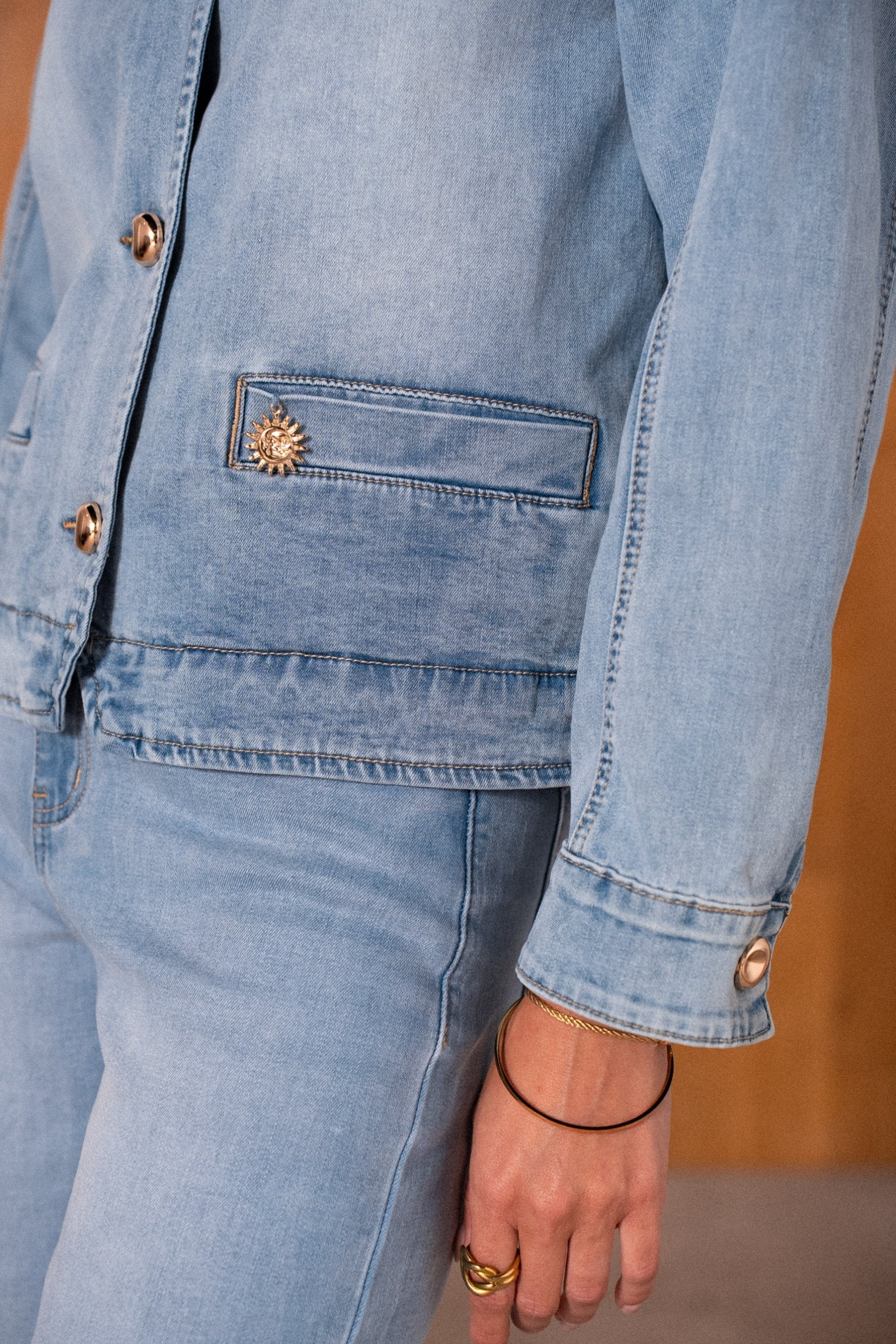 Maison Onado Clarisse veste denim délavé coupe droite