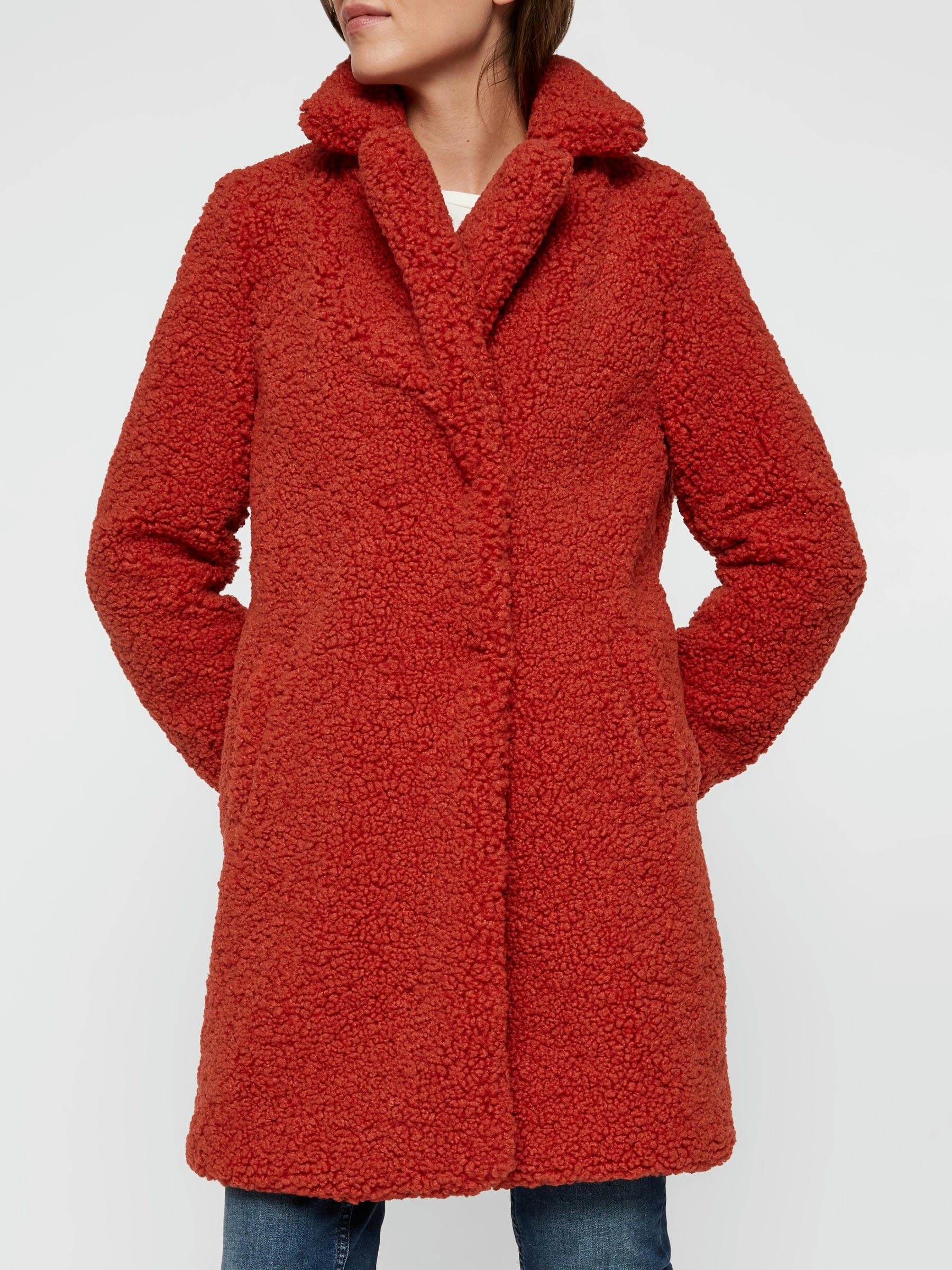 Noisy May manteau teddy boutons doublé 77 cm
