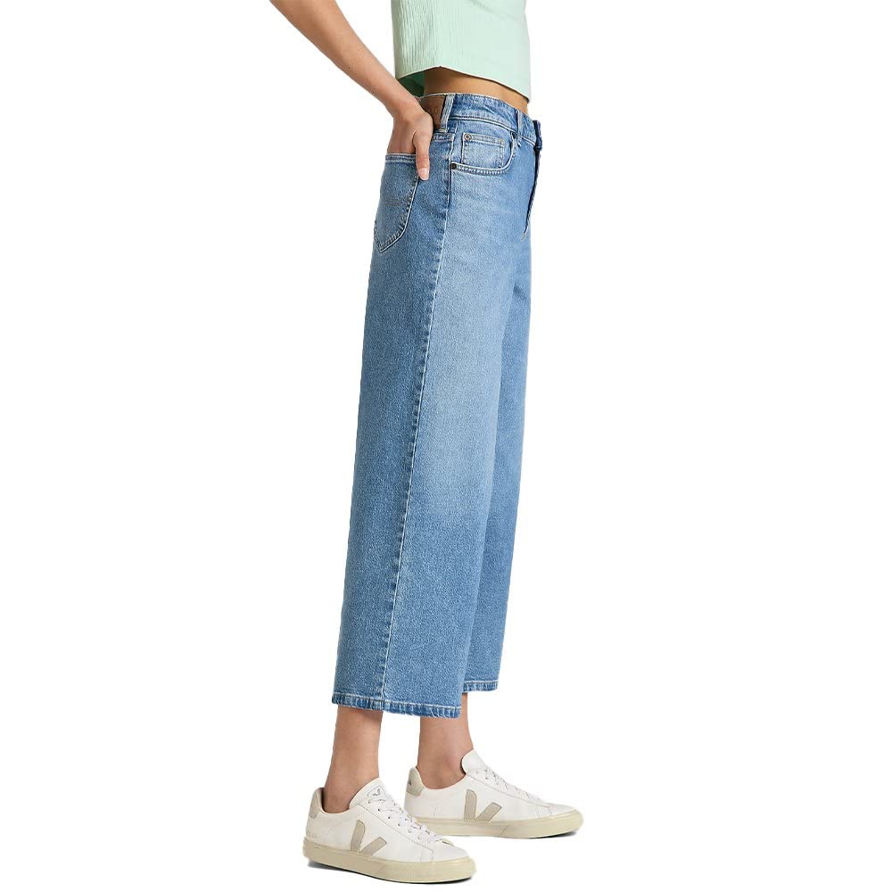 Lee Jody Straight Crop Jean Femme Bleu Borrowed