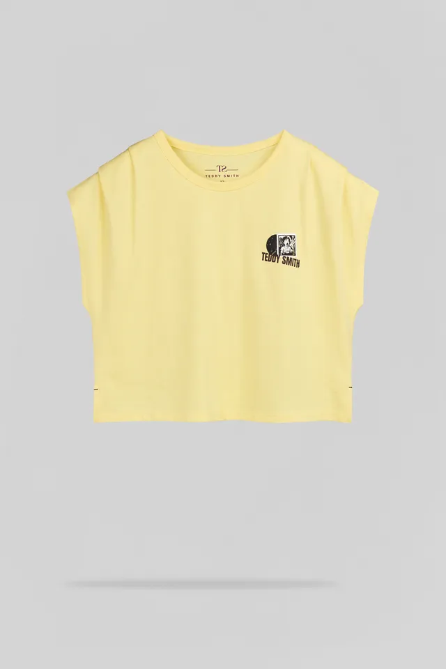 Teddy Smith T-Vinyl MC JR t-shirt jaune citron coton