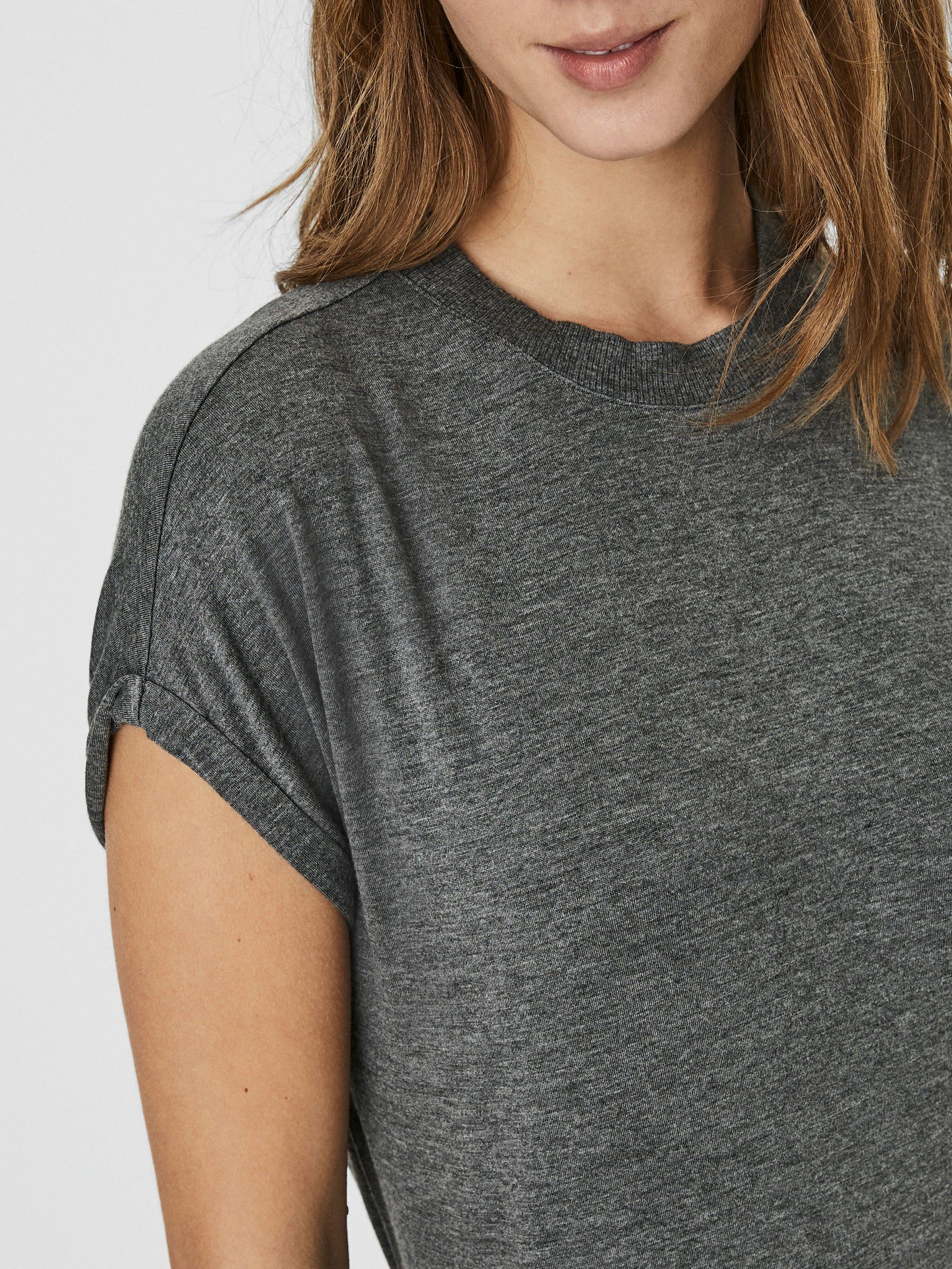 Noisy May Top t-shirt col rond manches courtes viscose