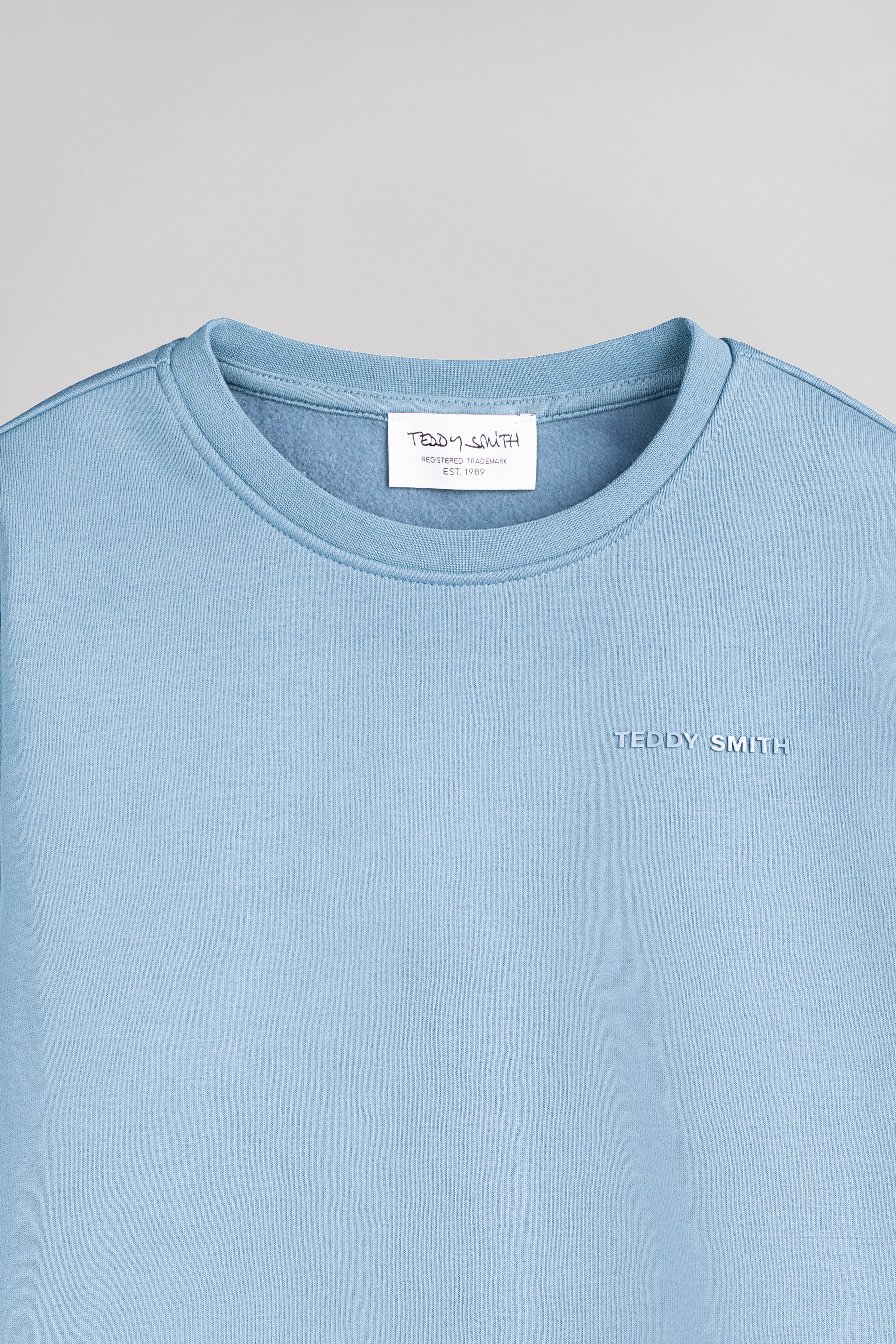 Teddy Smith S-Nark RC Jr sweat col rond bleu gris molleton