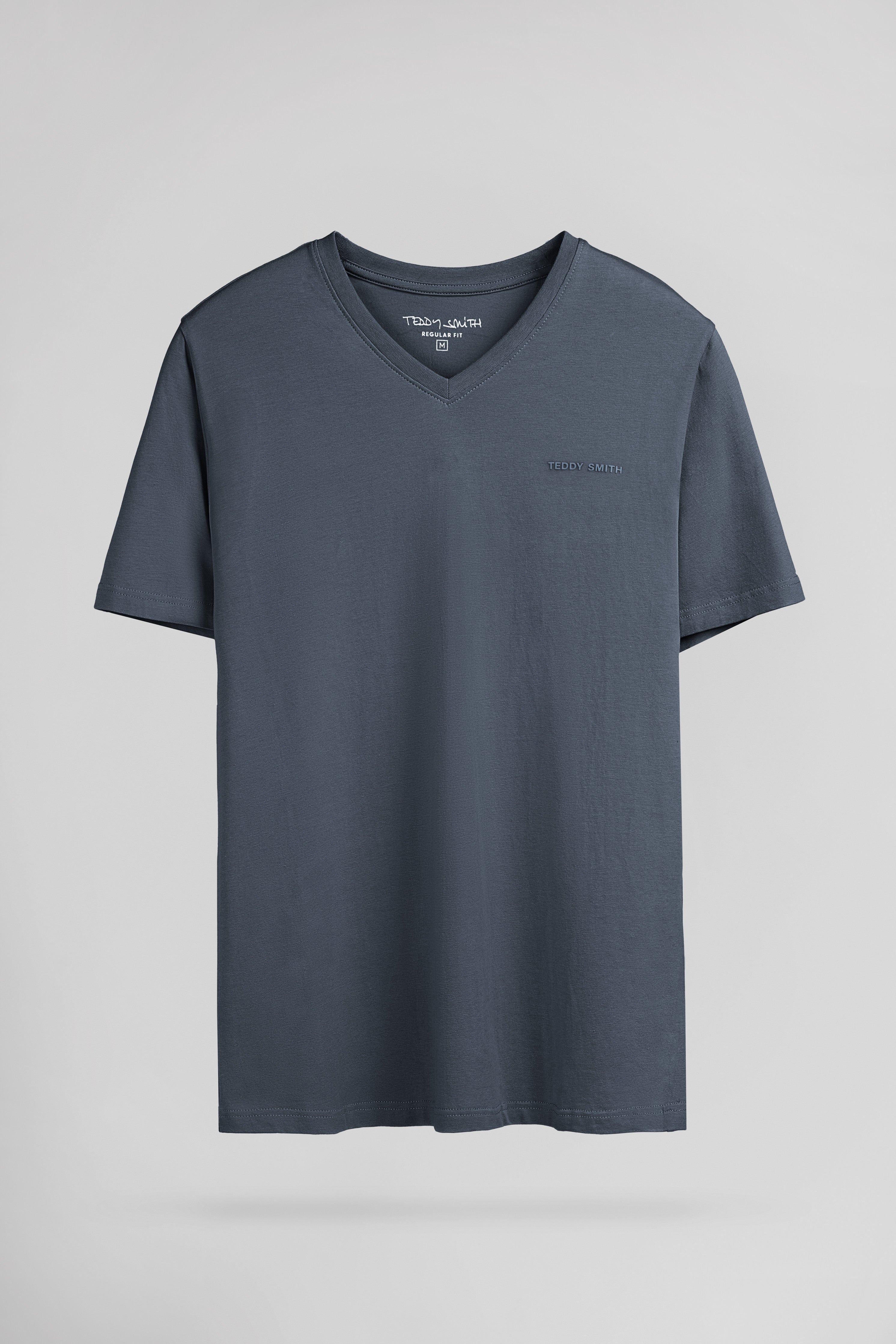 Teddy Smith Tawax 2 MC T-shirt col V gris météore stretch
