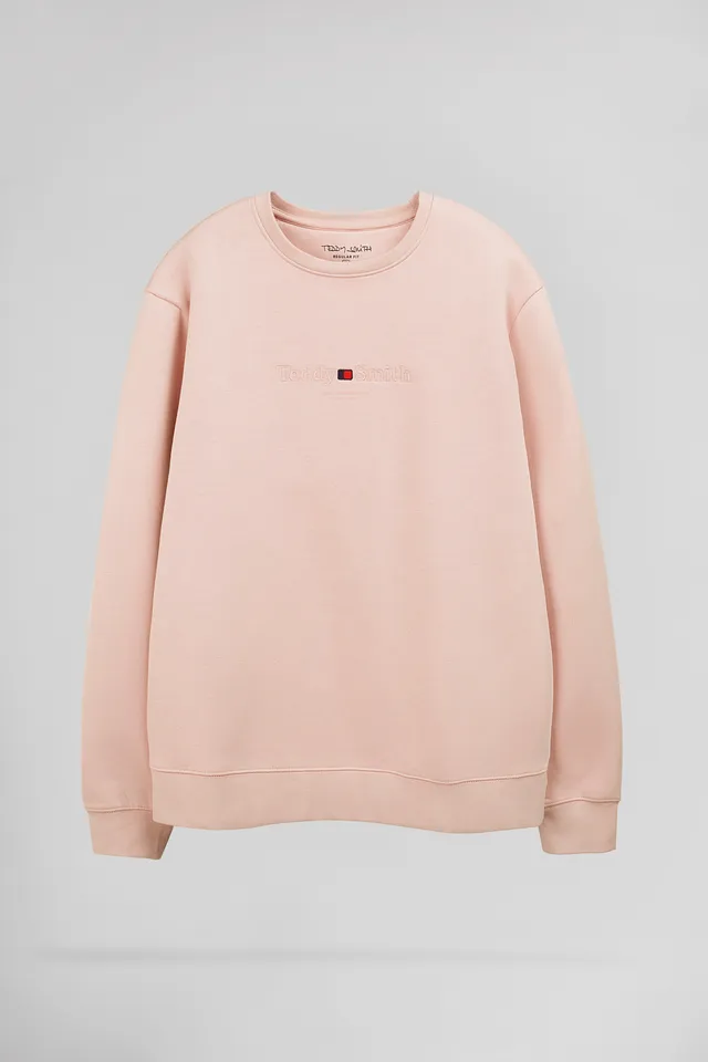 Teddy Smith S-Jim RC sweat rose pastel coton gratté