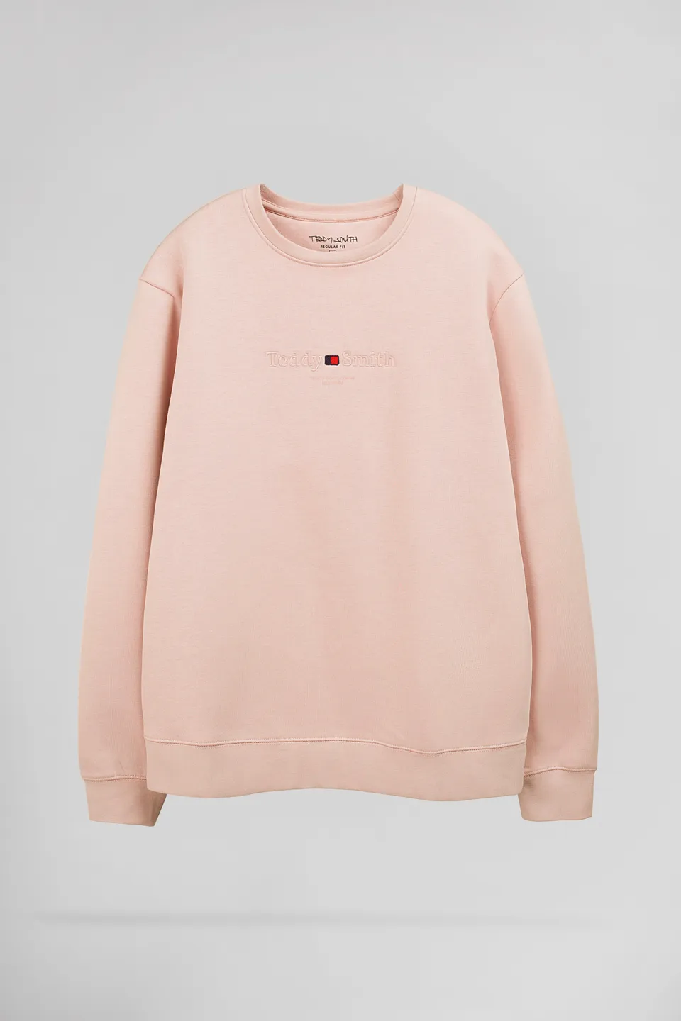 Teddy Smith S-Jim RC sweat rose pastel coton gratté