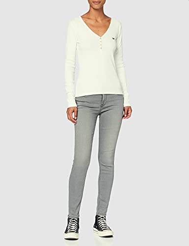 Lee Ribbed Henley t-shirt femme blanc côtelé