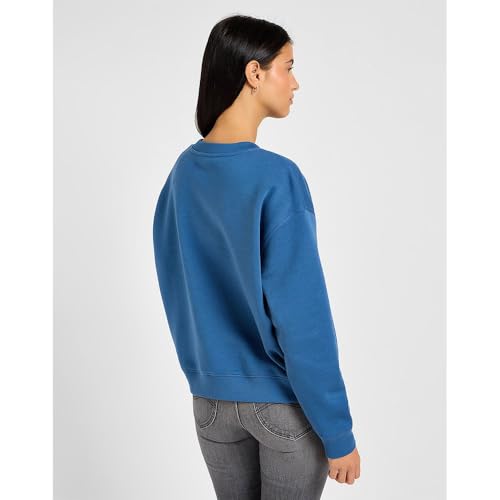 Lee Logo Crew SWS sweat femme XL bleu coupe décontractée