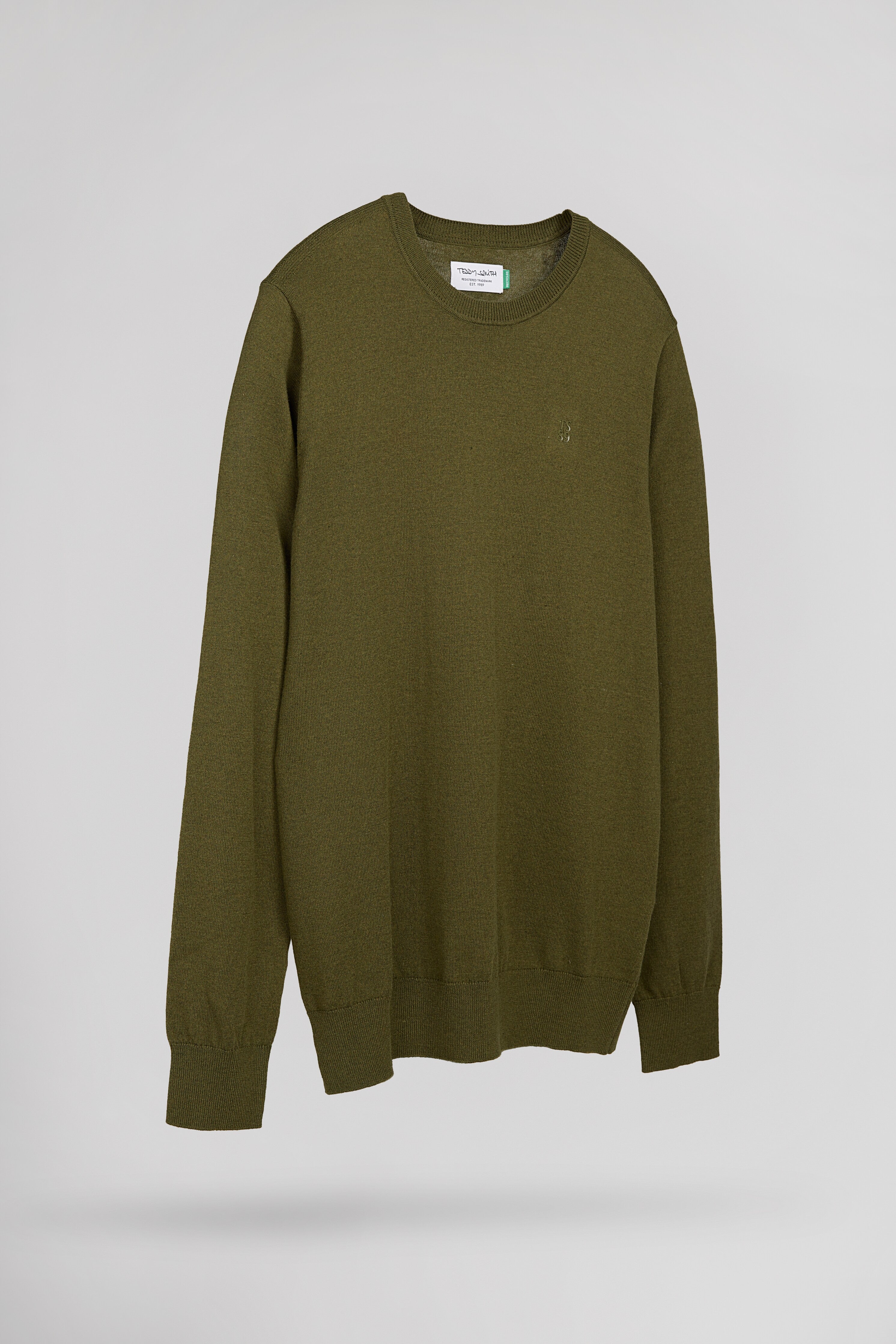 Teddy Smith P-Martino pull olive col rond homme