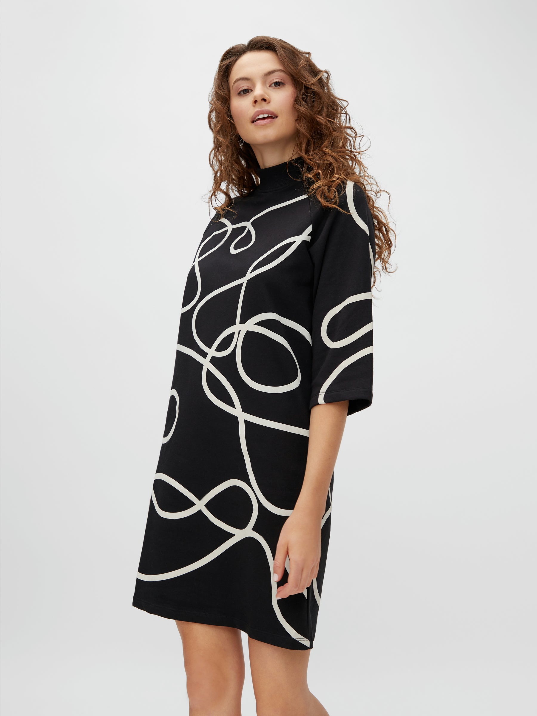 Noisy May robe midi imprimée col montant