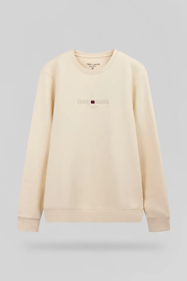 Teddy Smith S-Jim RC sweat homme beige naturel
