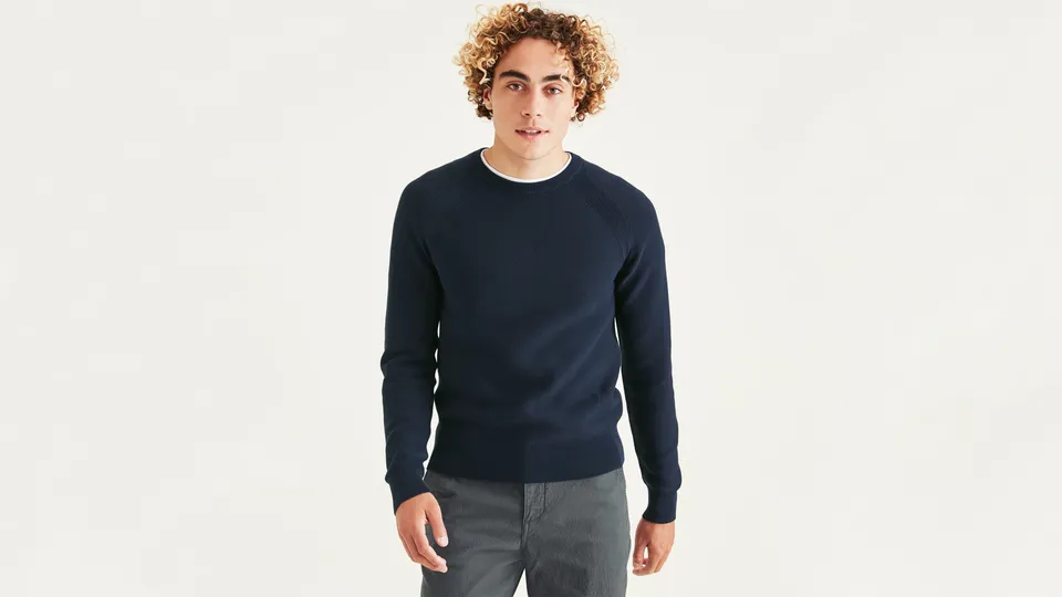 Dockers Regular Fit pull col rond bleu classique