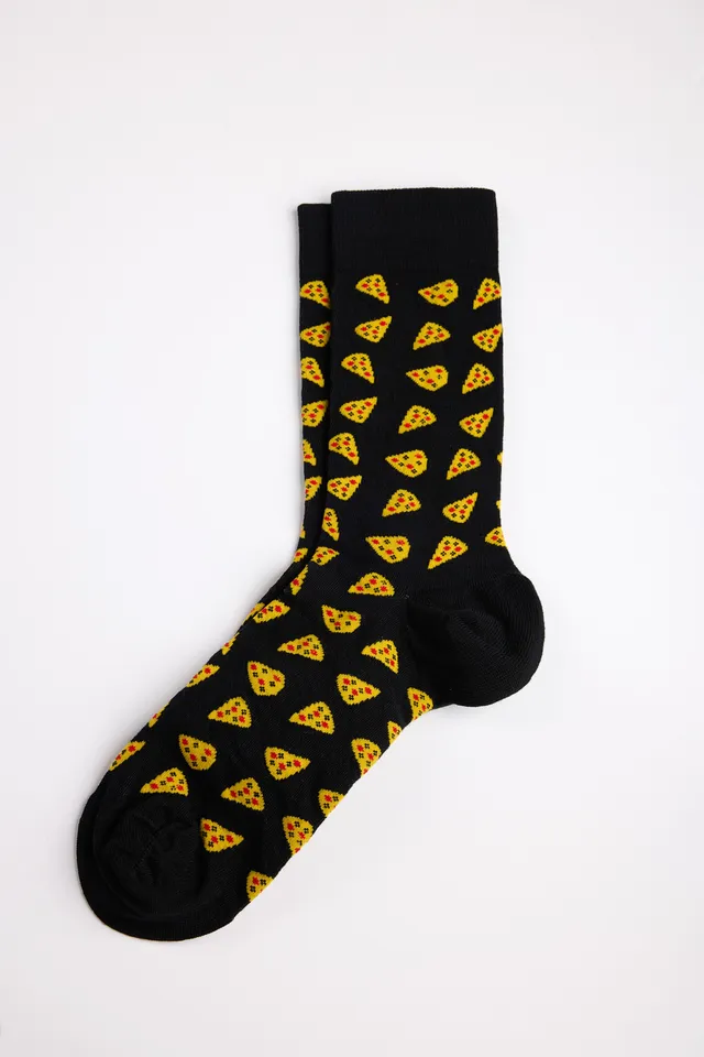 Teddy Smith Motifs Mix Pizza chaussettes mi-hautes noires coton