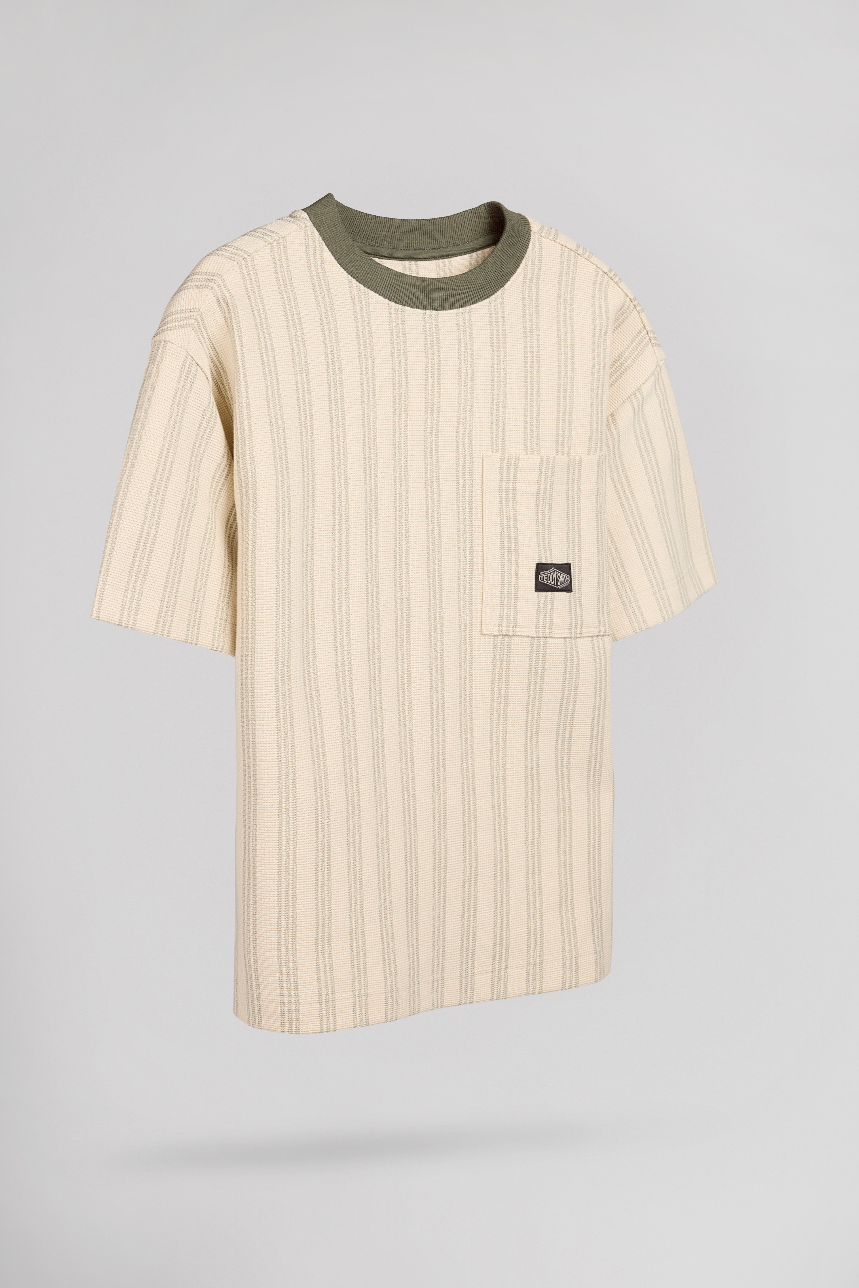 Teddy Smith S-Verso RC Jr sweat rayures cream manches courtes
