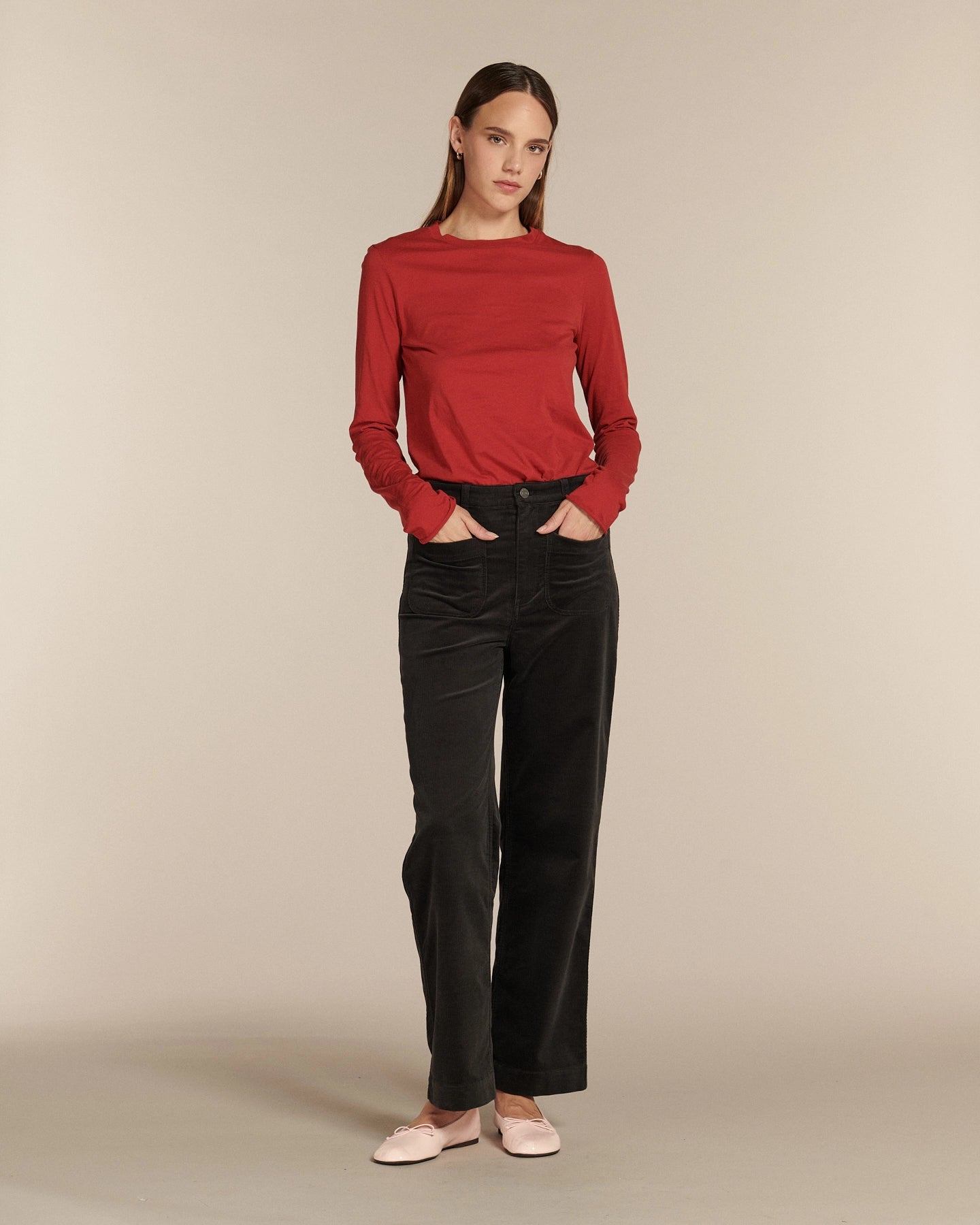 Labdip Samuel Velvet pantalon taille haute ardoise