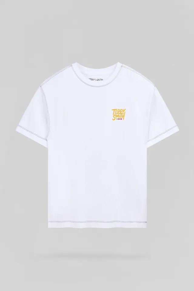 Teddy Smith T-Sam MC JR t-shirt garçon blanc imprimé